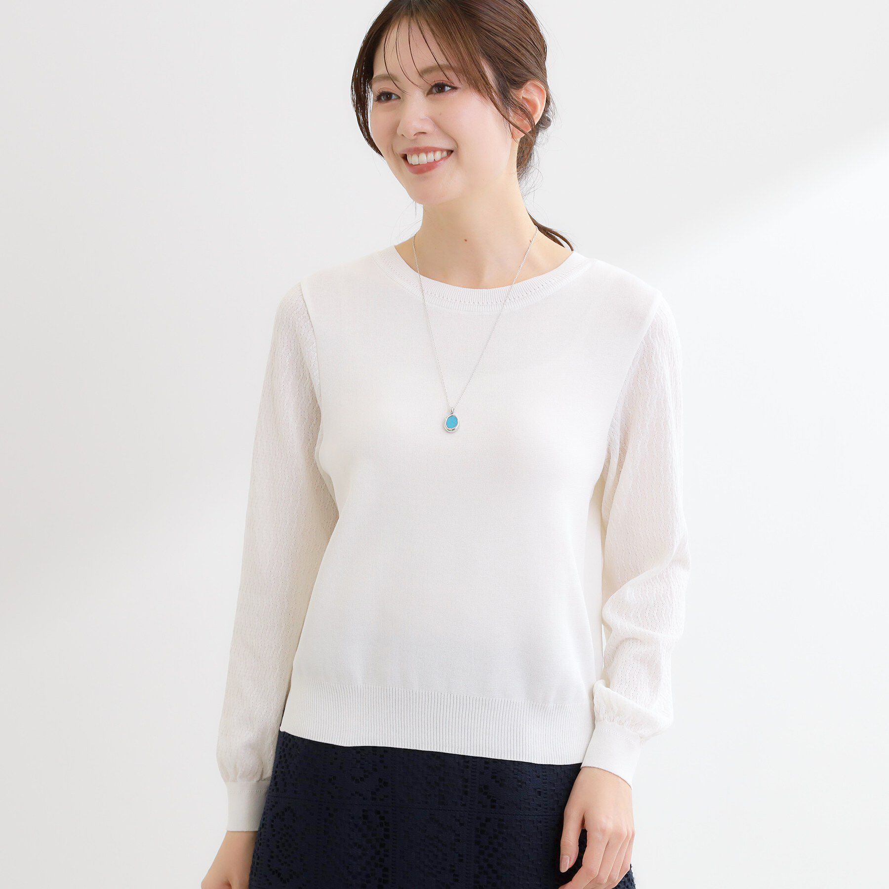 Reflect「透かしスリーブデザインハイゲージニット」|ニット・セーター|