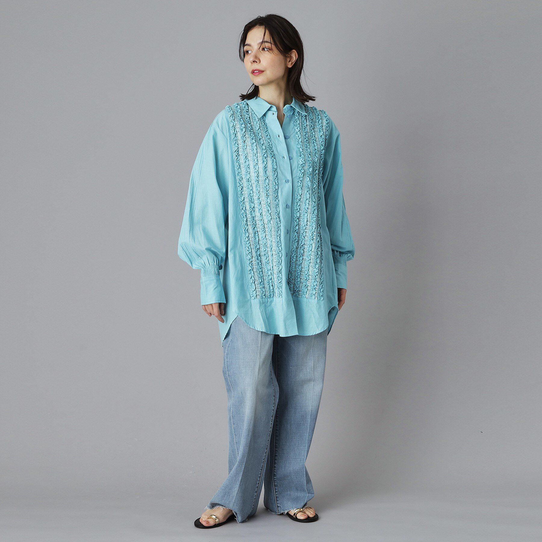 DRESSTERIOR「crinkle crinkle crinkle（クリンクルクリンクルクリンクル）フリルレースブラウス」|シャツ・ブラウス|