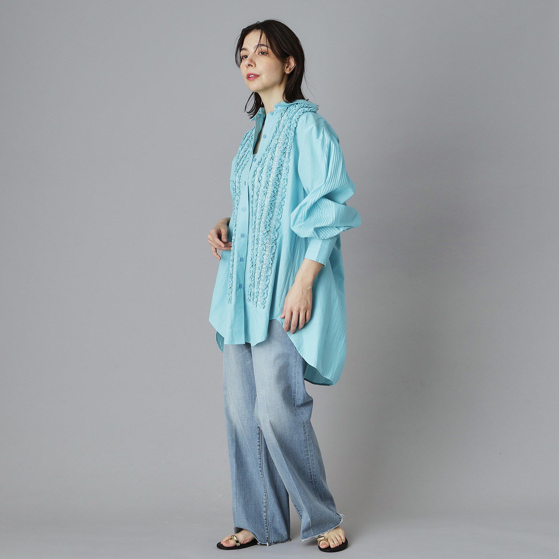 DRESSTERIOR「crinkle crinkle crinkle（クリンクルクリンクルクリンクル）フリルレースブラウス」|シャツ・ブラウス|