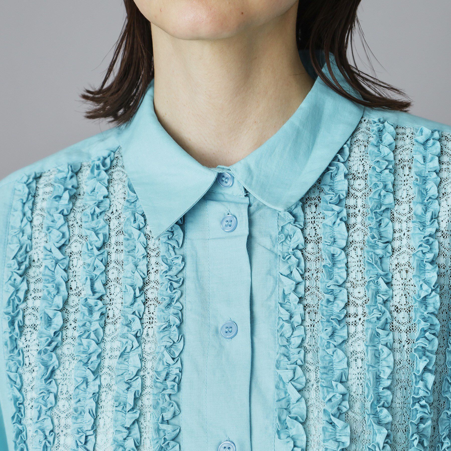 DRESSTERIOR「crinkle crinkle crinkle（クリンクルクリンクルクリンクル）フリルレースブラウス」|シャツ・ブラウス|