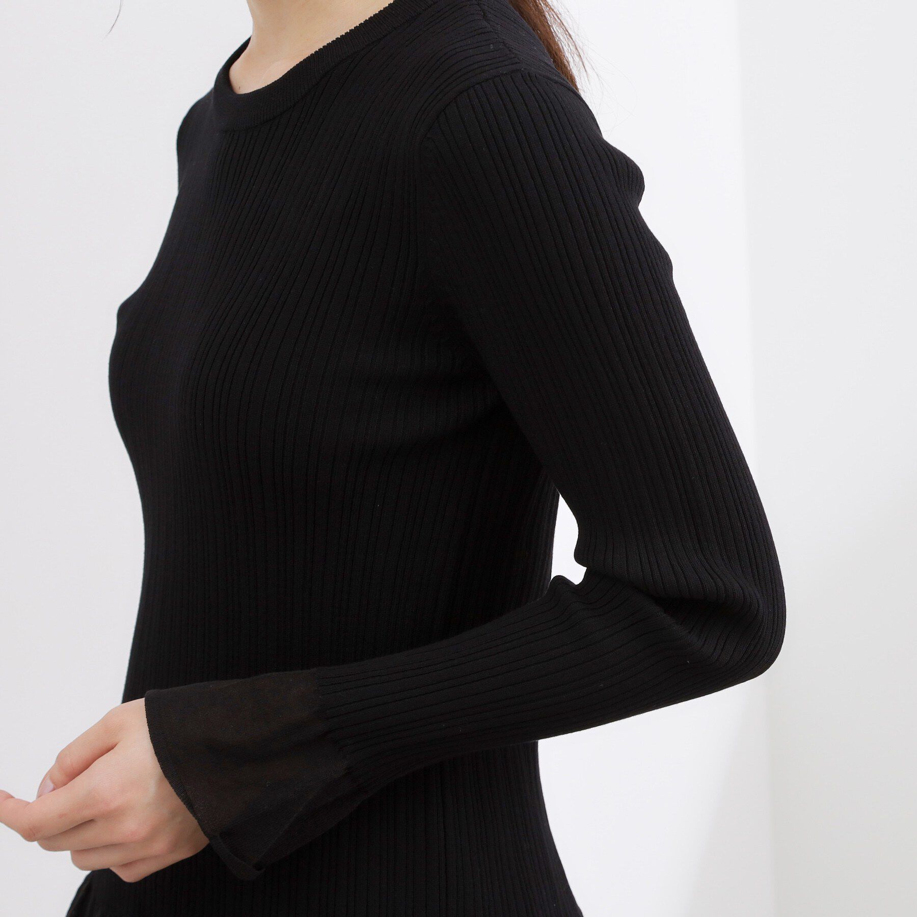 grove「シアーフリルリブニットプルオーバー」|ニット・セーター|