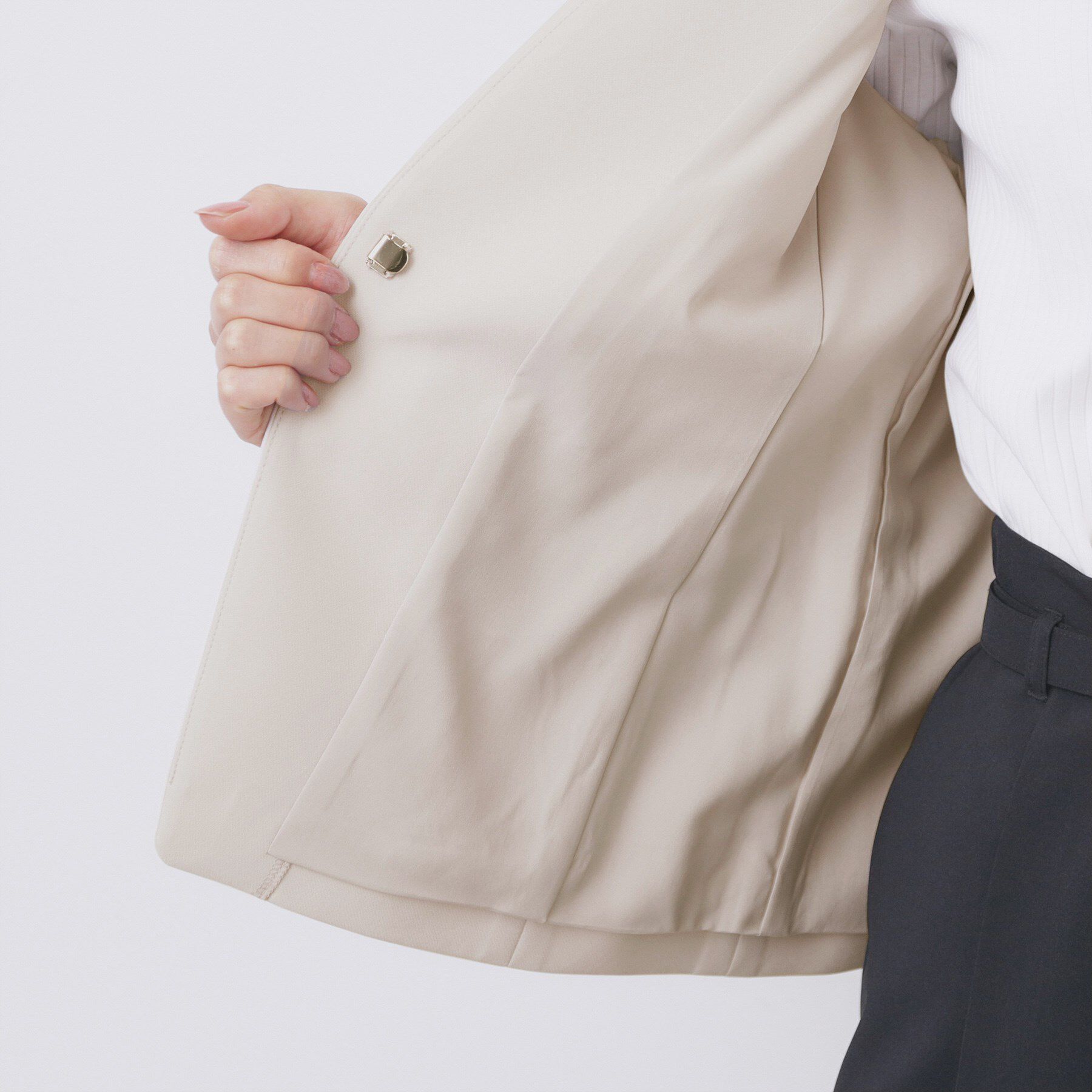 index「ストレッチノーカラージャケット/セットアップ対応【洗濯機洗い可/イージーアイロン/防シワ】」|ノーカラージャケット|