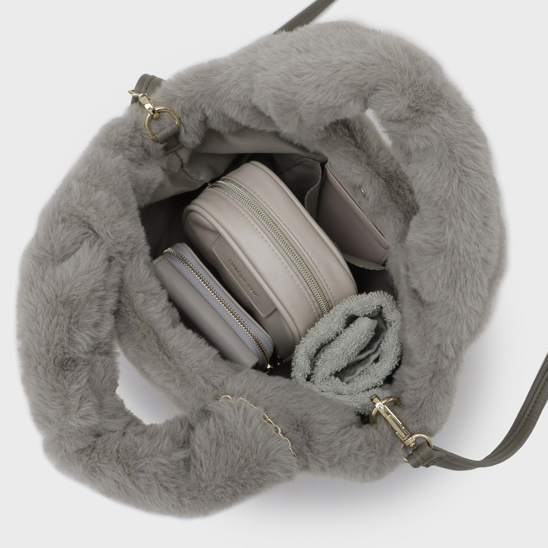 OPAQUE.CLIP「【2WAY】フェイクファーミドルトートバッグ」|トートバッグ|