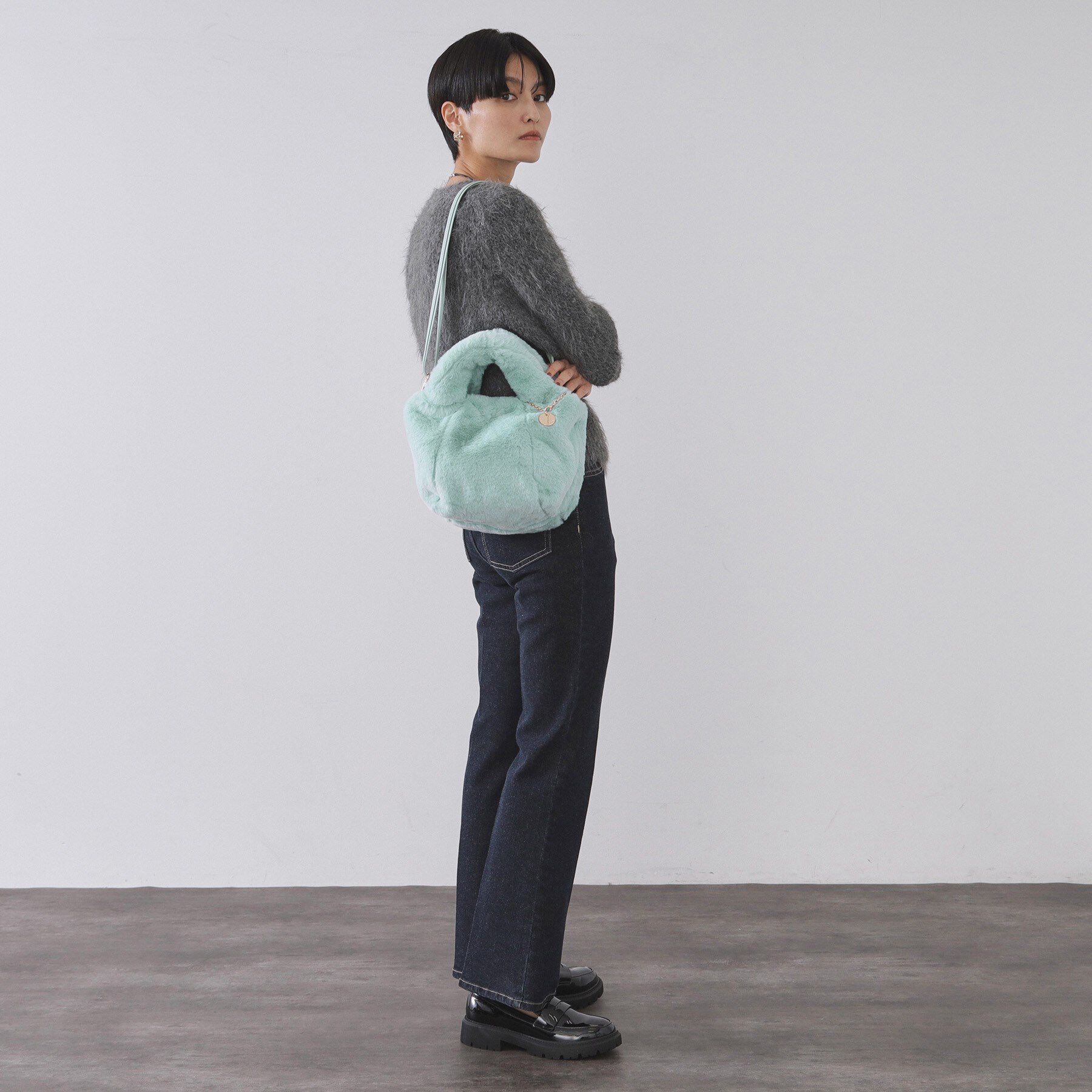 OPAQUE.CLIP「【2WAY】フェイクファーミドルトートバッグ」|トートバッグ|