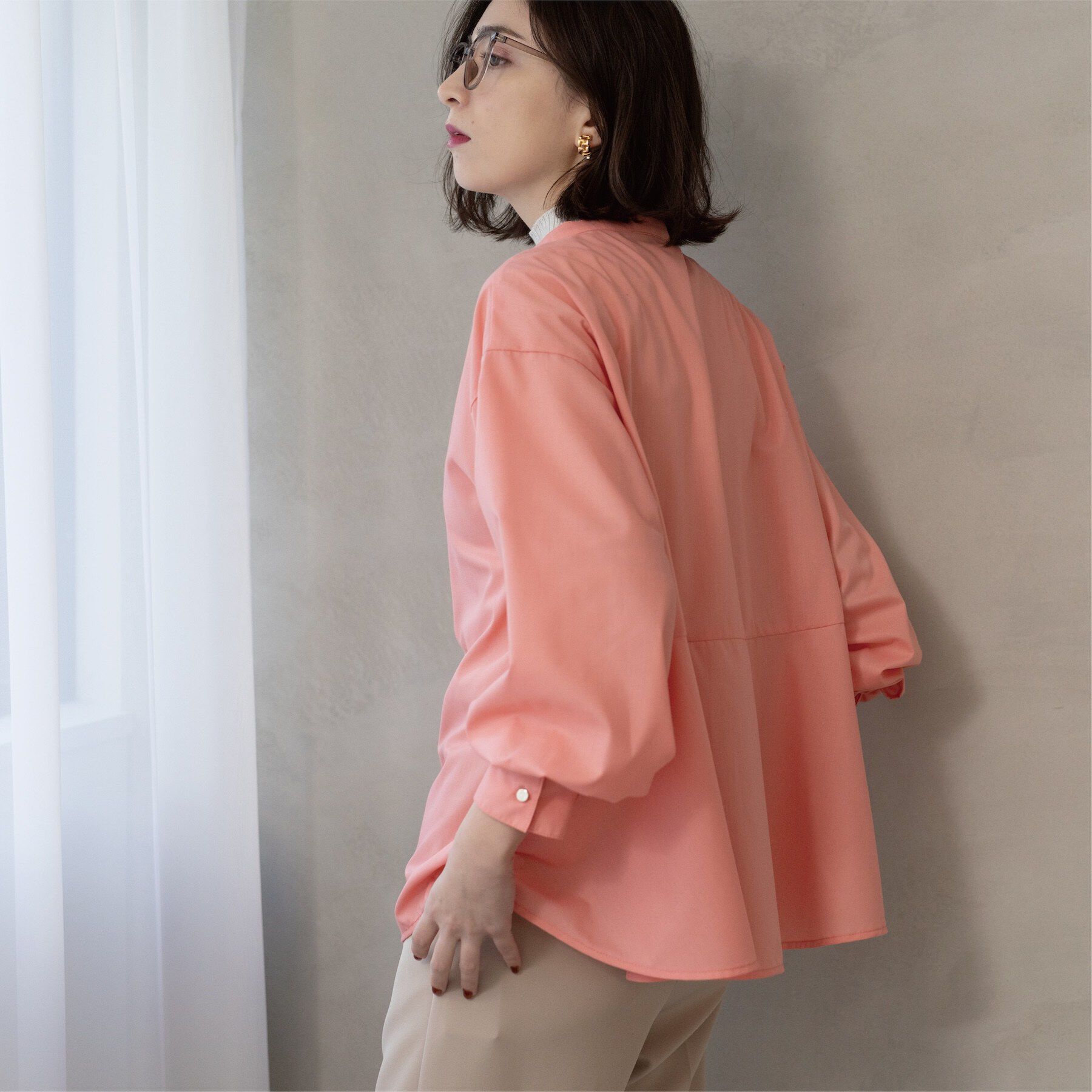 OPAQUE.CLIP「前あき後ろフレアブラウス」|シャツ・ブラウス|