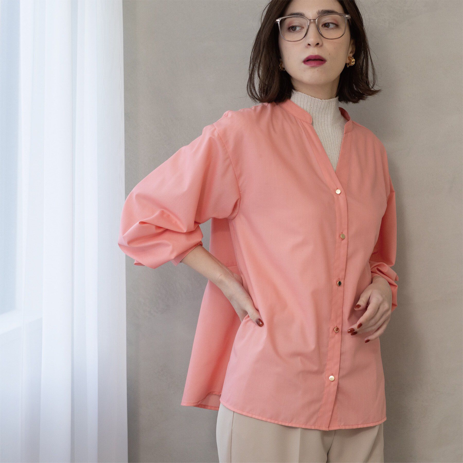 OPAQUE.CLIP「前あき後ろフレアブラウス」|シャツ・ブラウス|