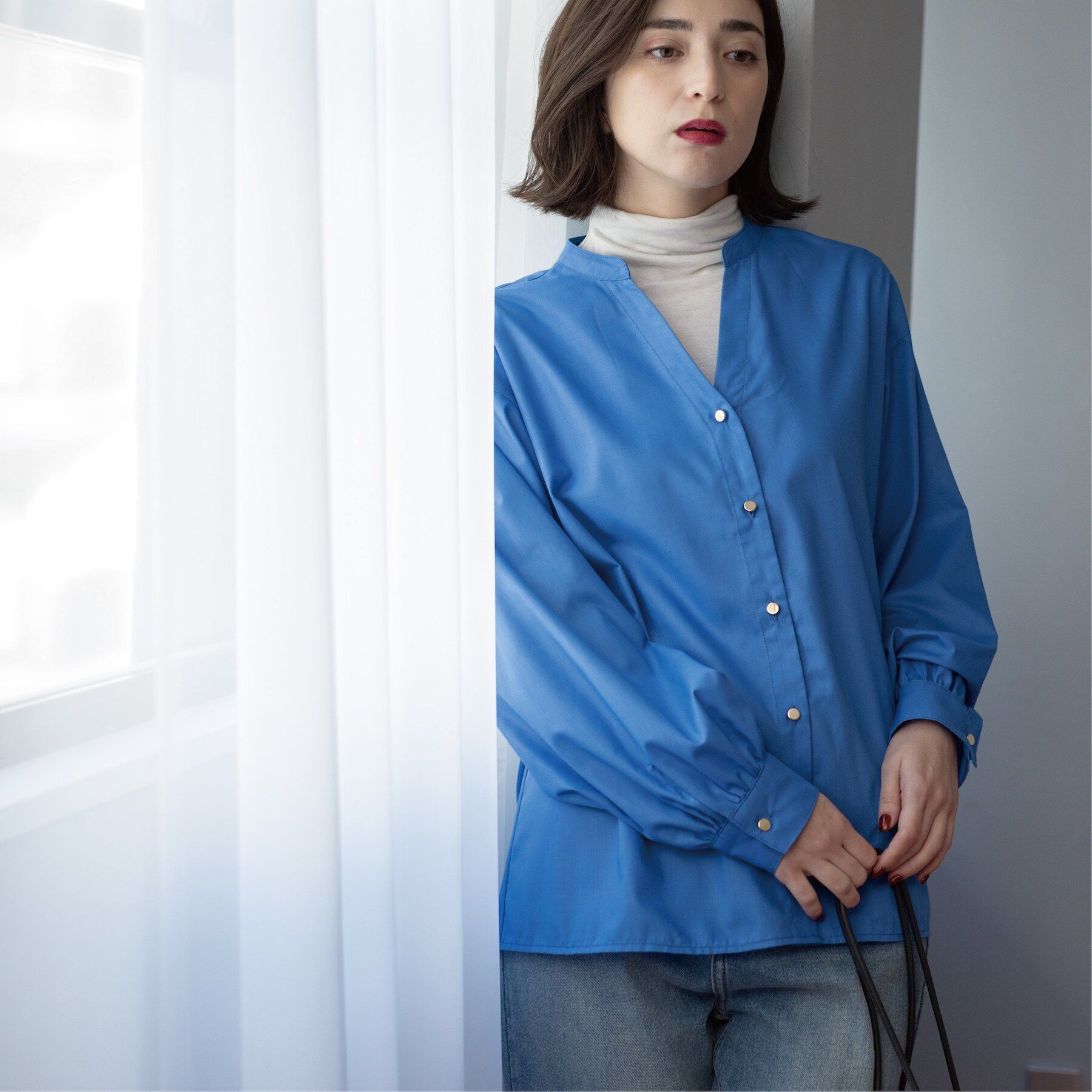 OPAQUE.CLIP「前あき後ろフレアブラウス」|シャツ・ブラウス|