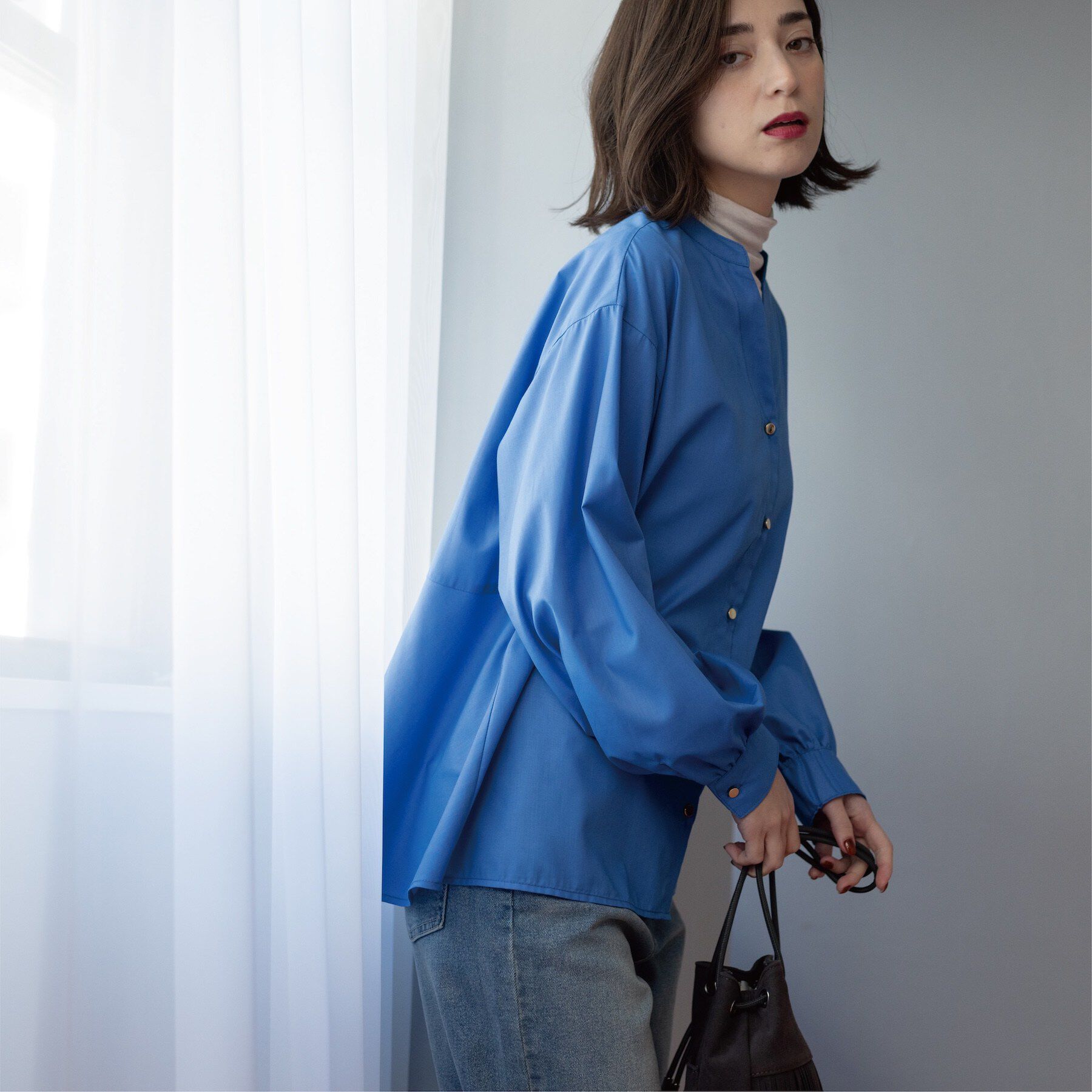 OPAQUE.CLIP「前あき後ろフレアブラウス」|シャツ・ブラウス|