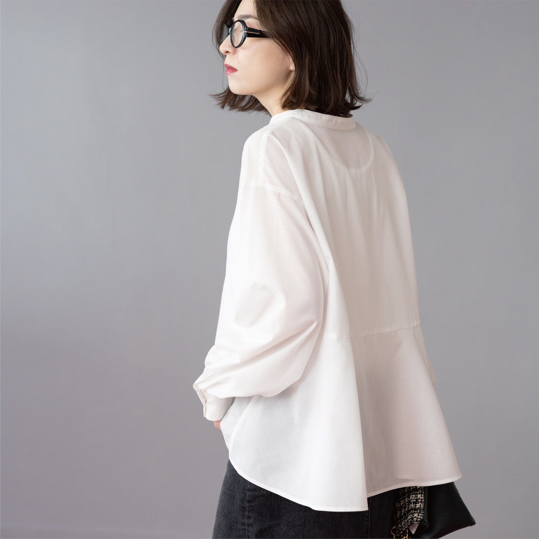 OPAQUE.CLIP「前あき後ろフレアブラウス」|シャツ・ブラウス|