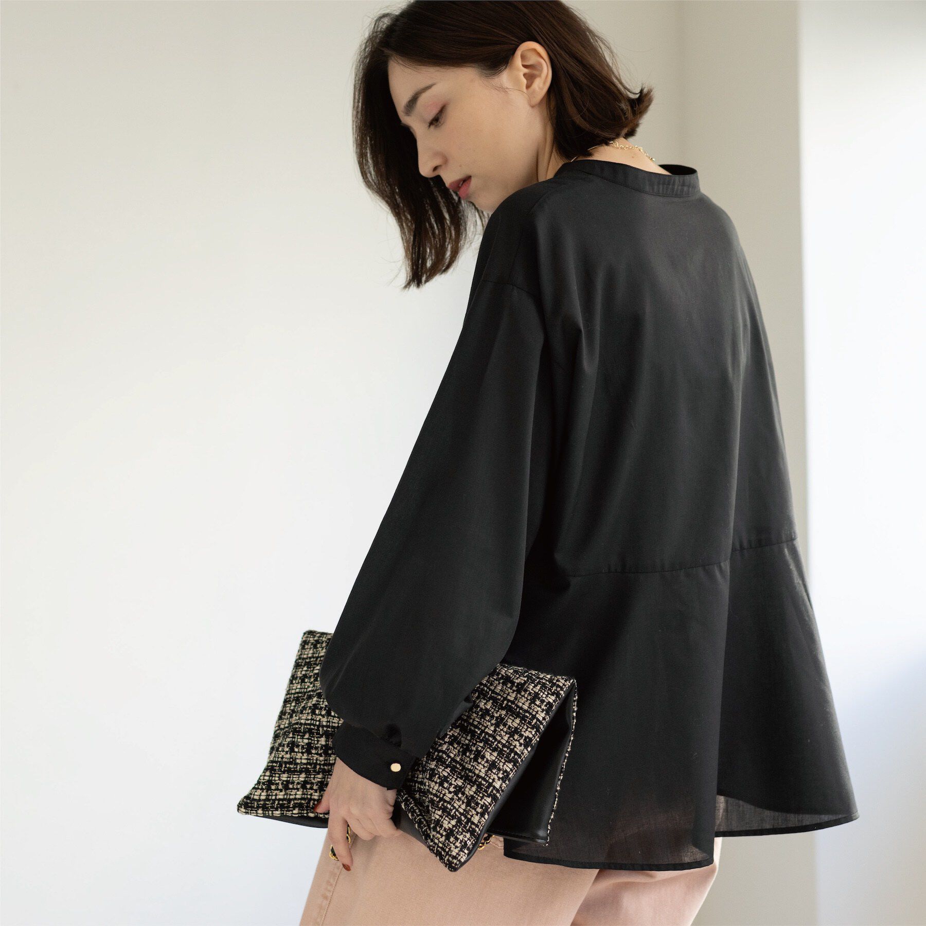 OPAQUE.CLIP「前あき後ろフレアブラウス」|シャツ・ブラウス|