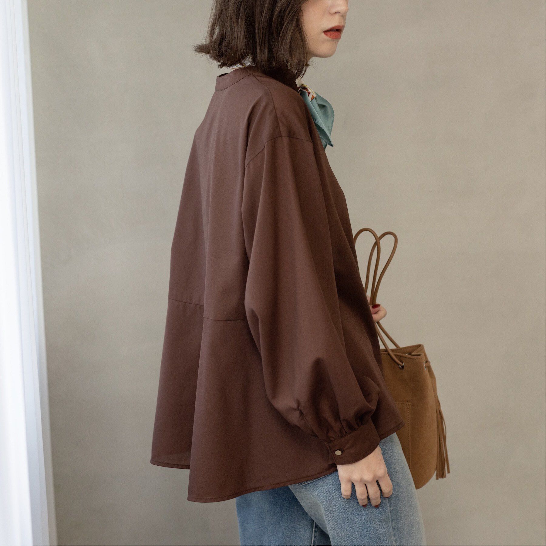 OPAQUE.CLIP「前あき後ろフレアブラウス」|シャツ・ブラウス|