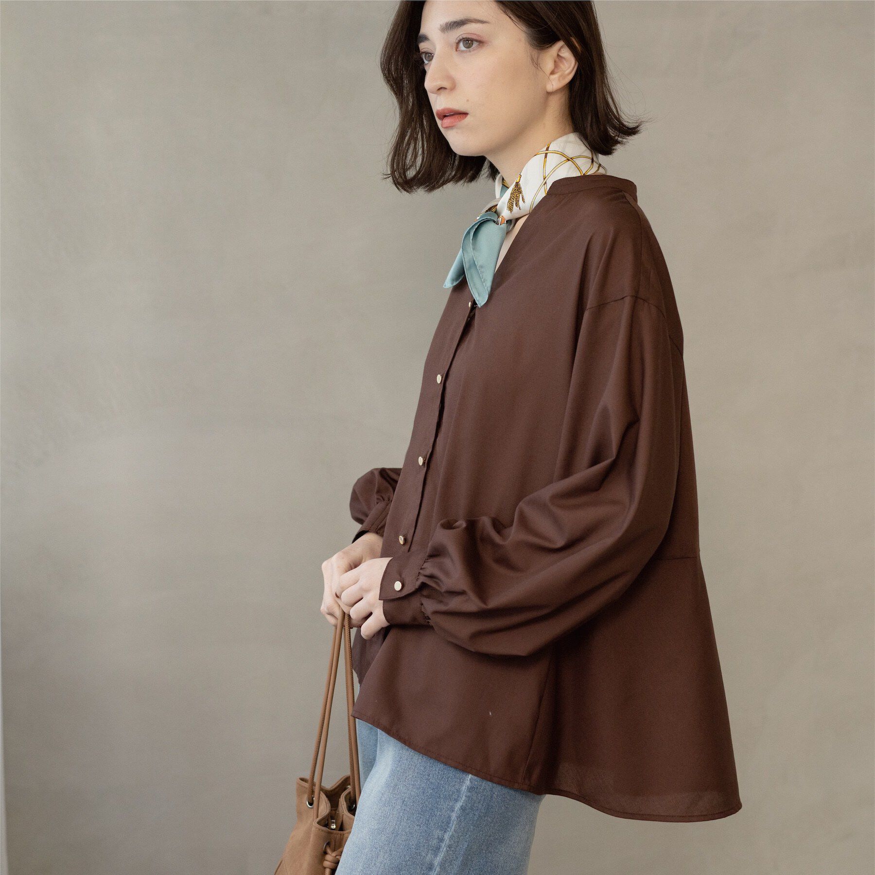 OPAQUE.CLIP「前あき後ろフレアブラウス」|シャツ・ブラウス|