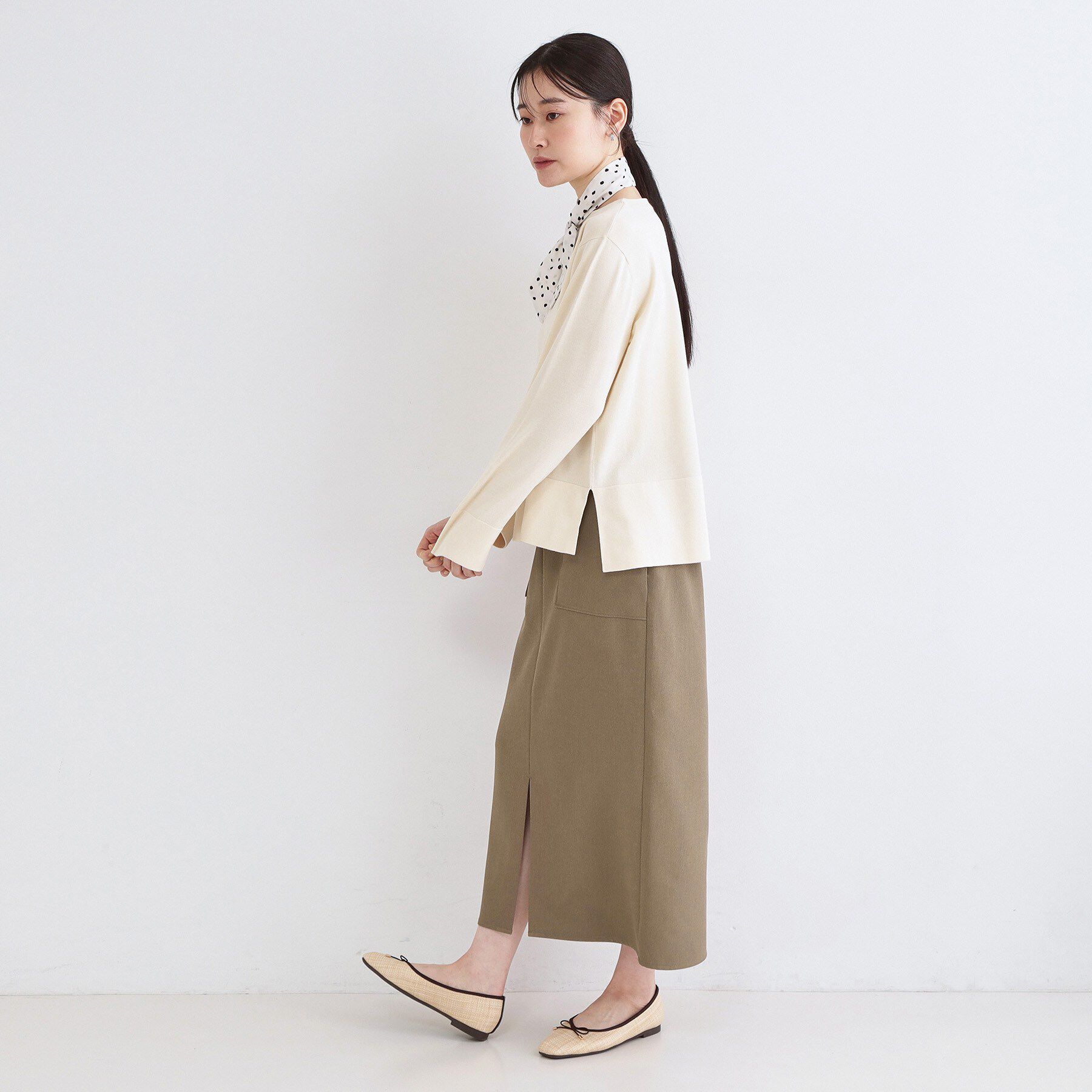 OPAQUE.CLIP「ストレッチダブルポケットタイトスカート【洗濯機OK】」|スカート|