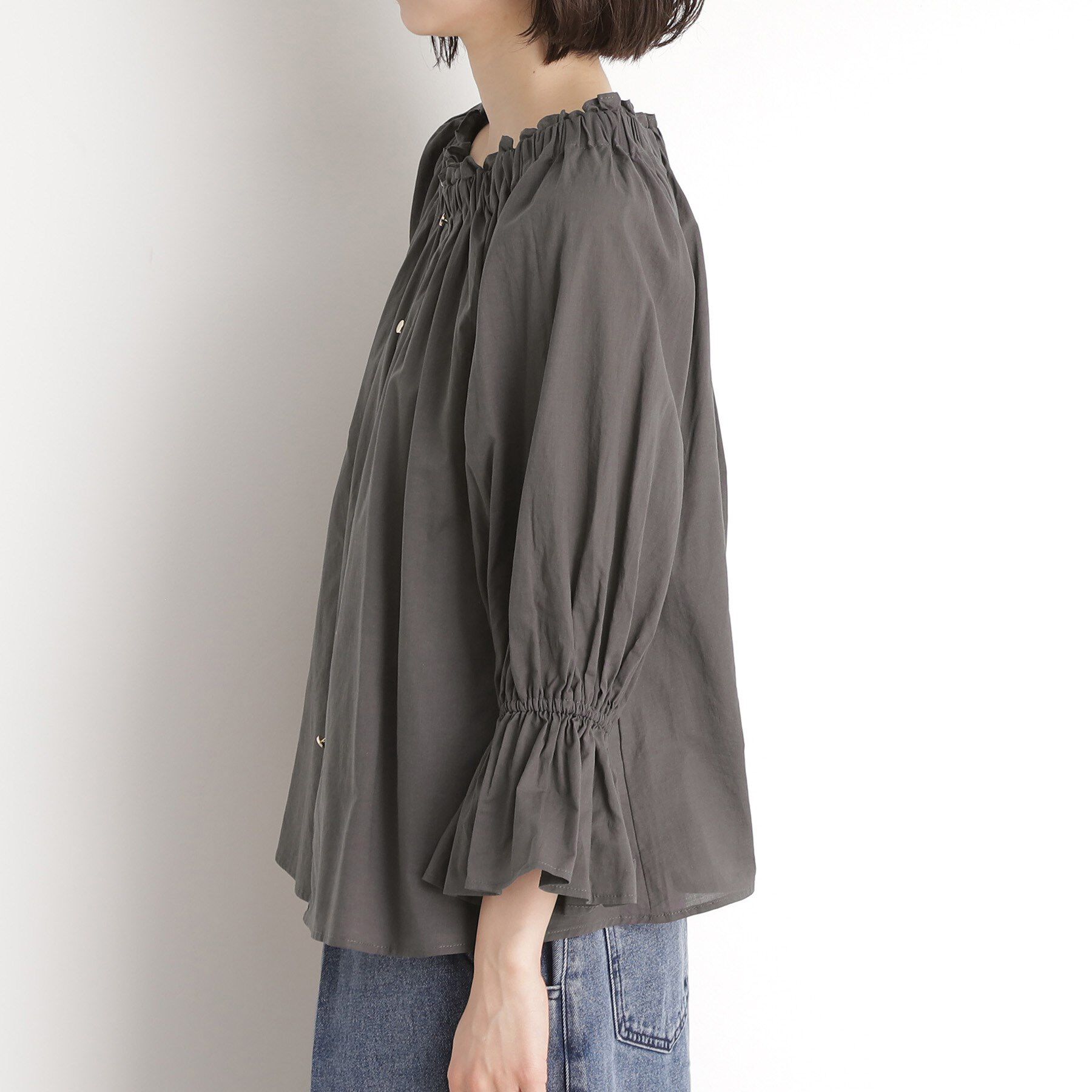 THE SHOP TK「【前後2WAY】ギャザーブラウス/洗濯機OK」|シャツ・ブラウス|