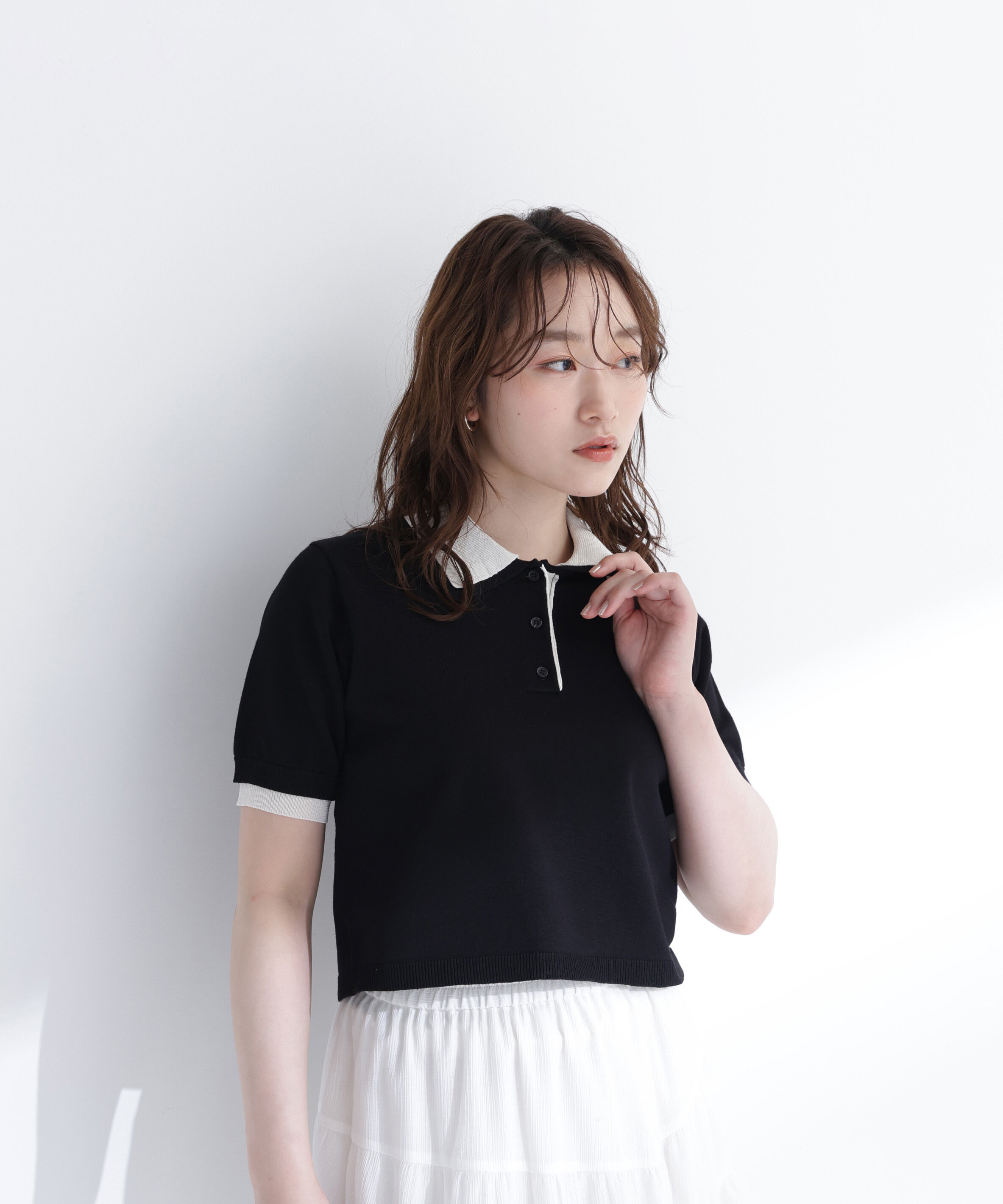  「ダブルカラーポロニット」|ニット・セーター|クロ&times;オフ2