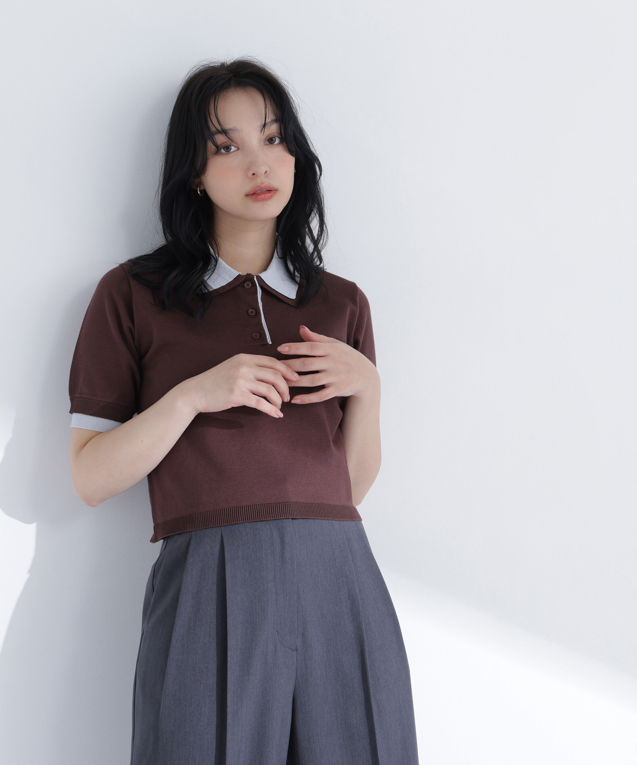  「ダブルカラーポロニット」|ニット・セーター|