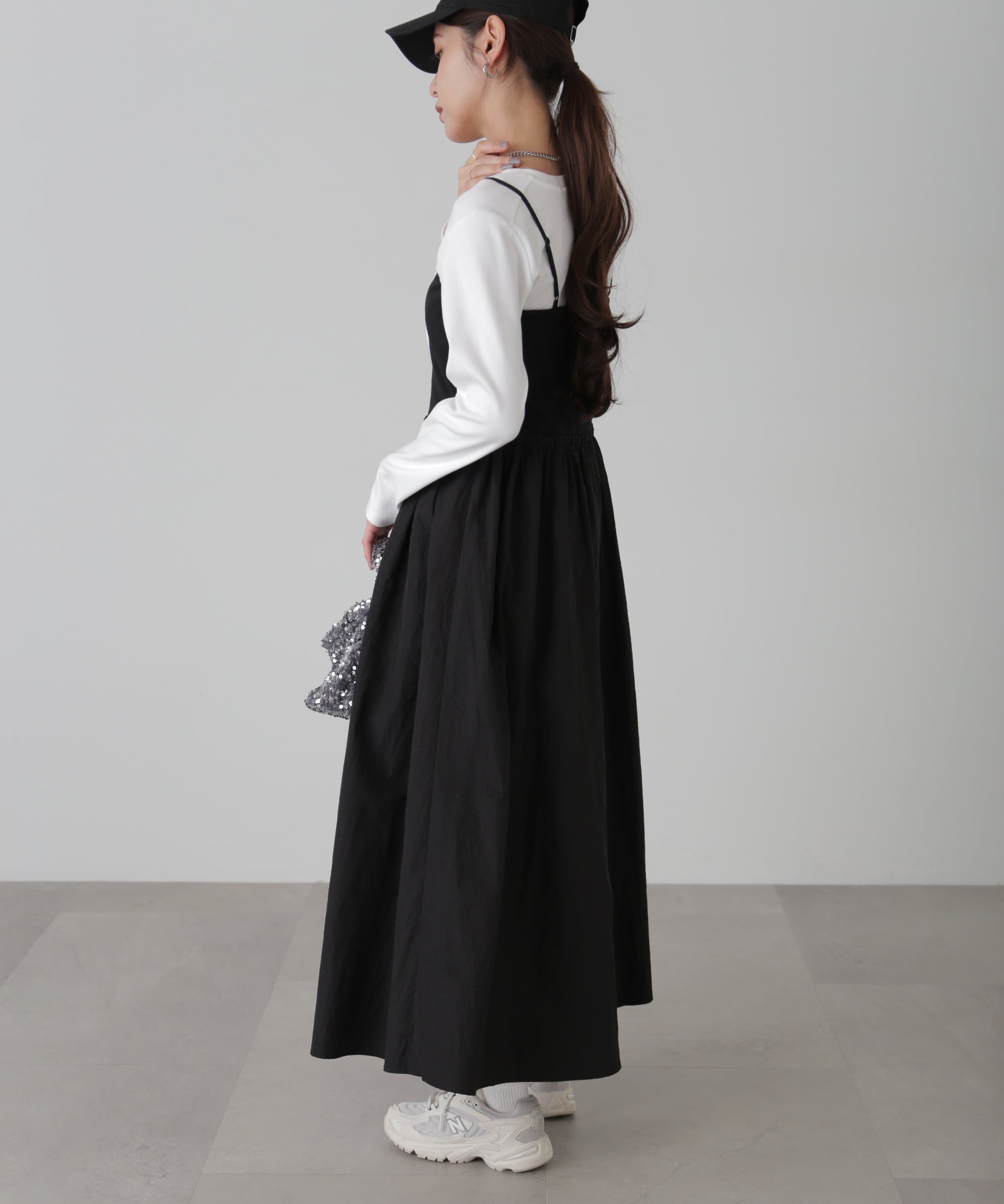  「異素材ドッキングキャミワンピース」|ワンピース|