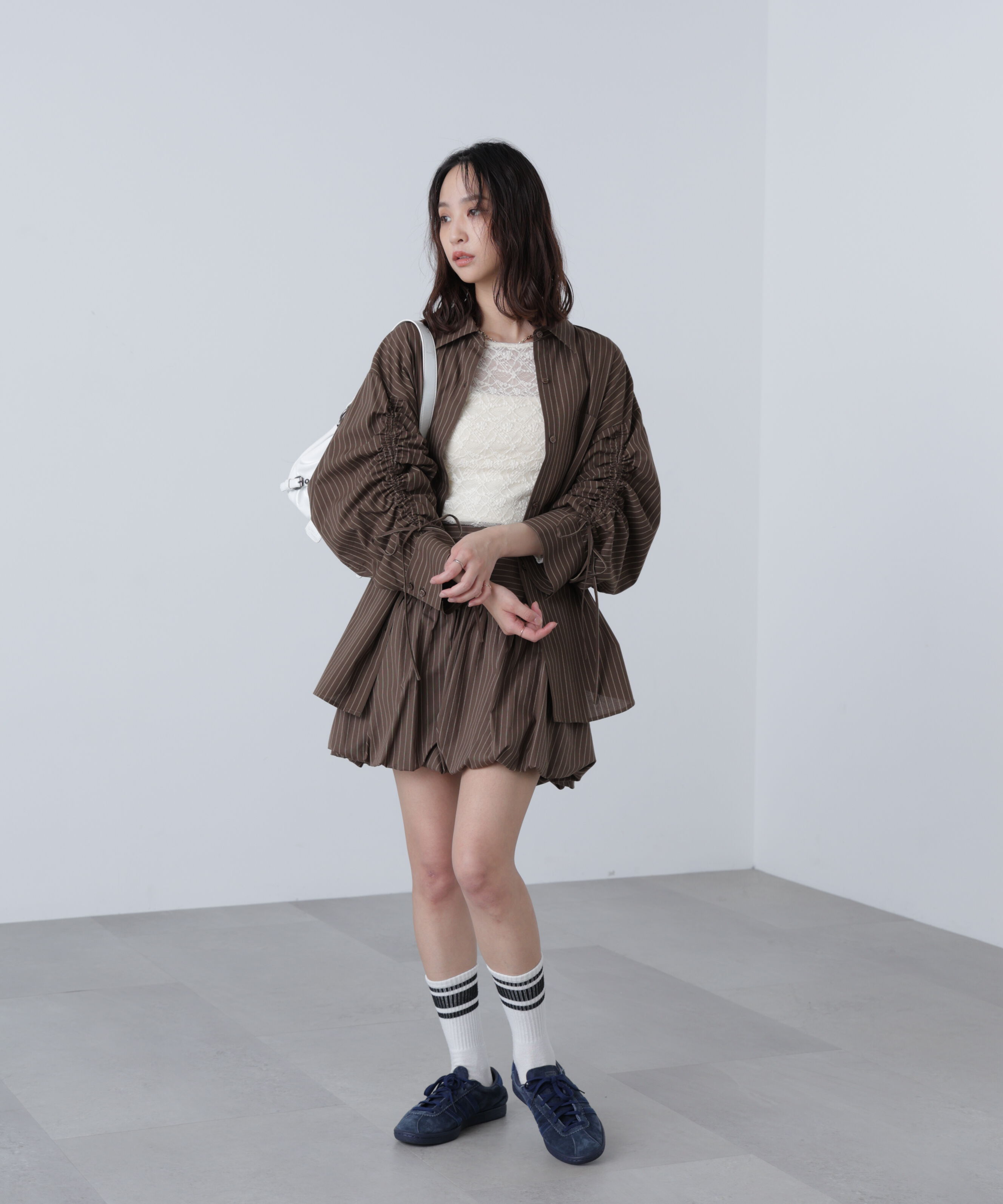  「袖シャーリングオーバーシャツ」|シャツ・ブラウス|