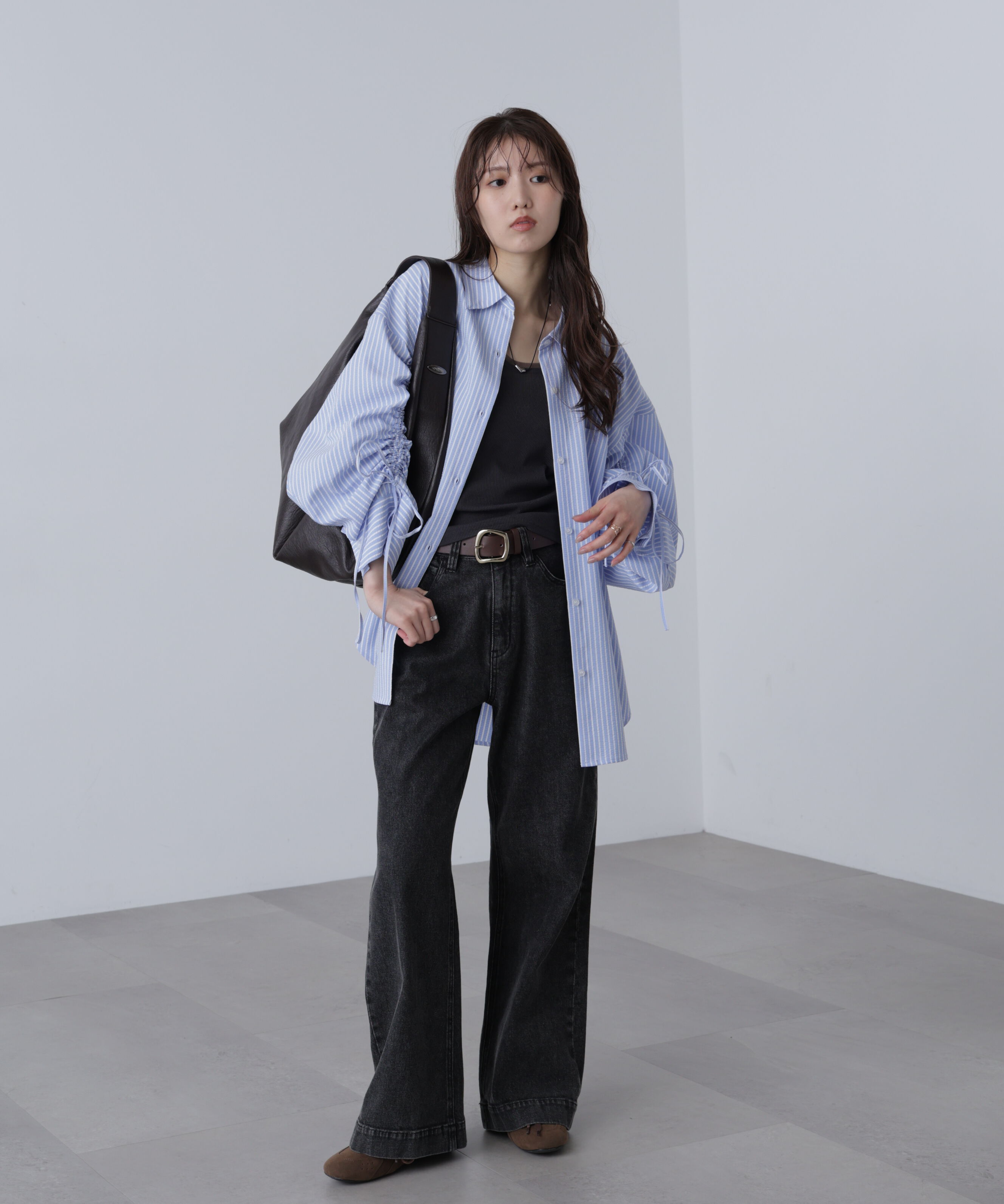  「袖シャーリングオーバーシャツ」|シャツ・ブラウス|