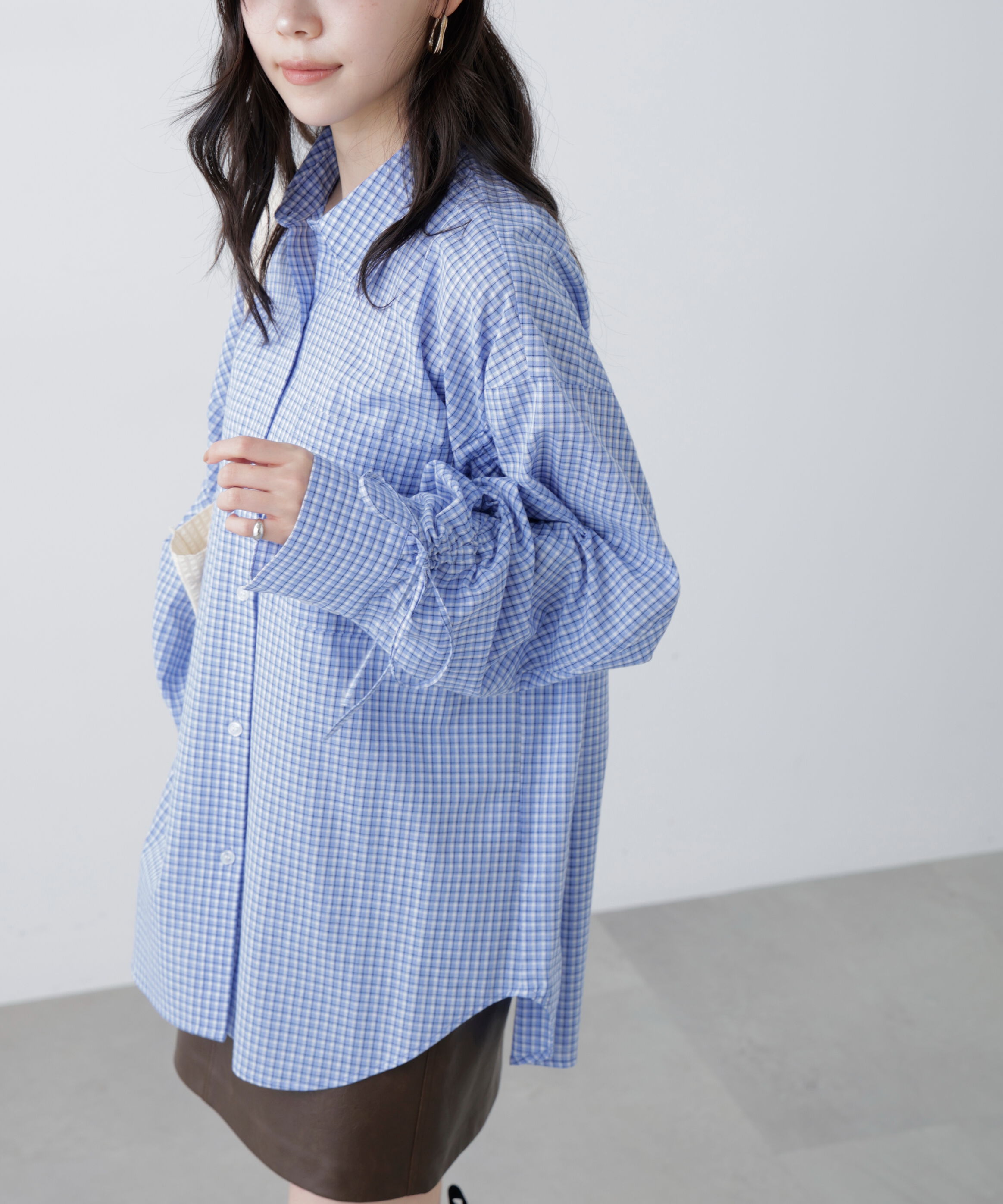  「袖シャーリングオーバーシャツ」|シャツ・ブラウス|