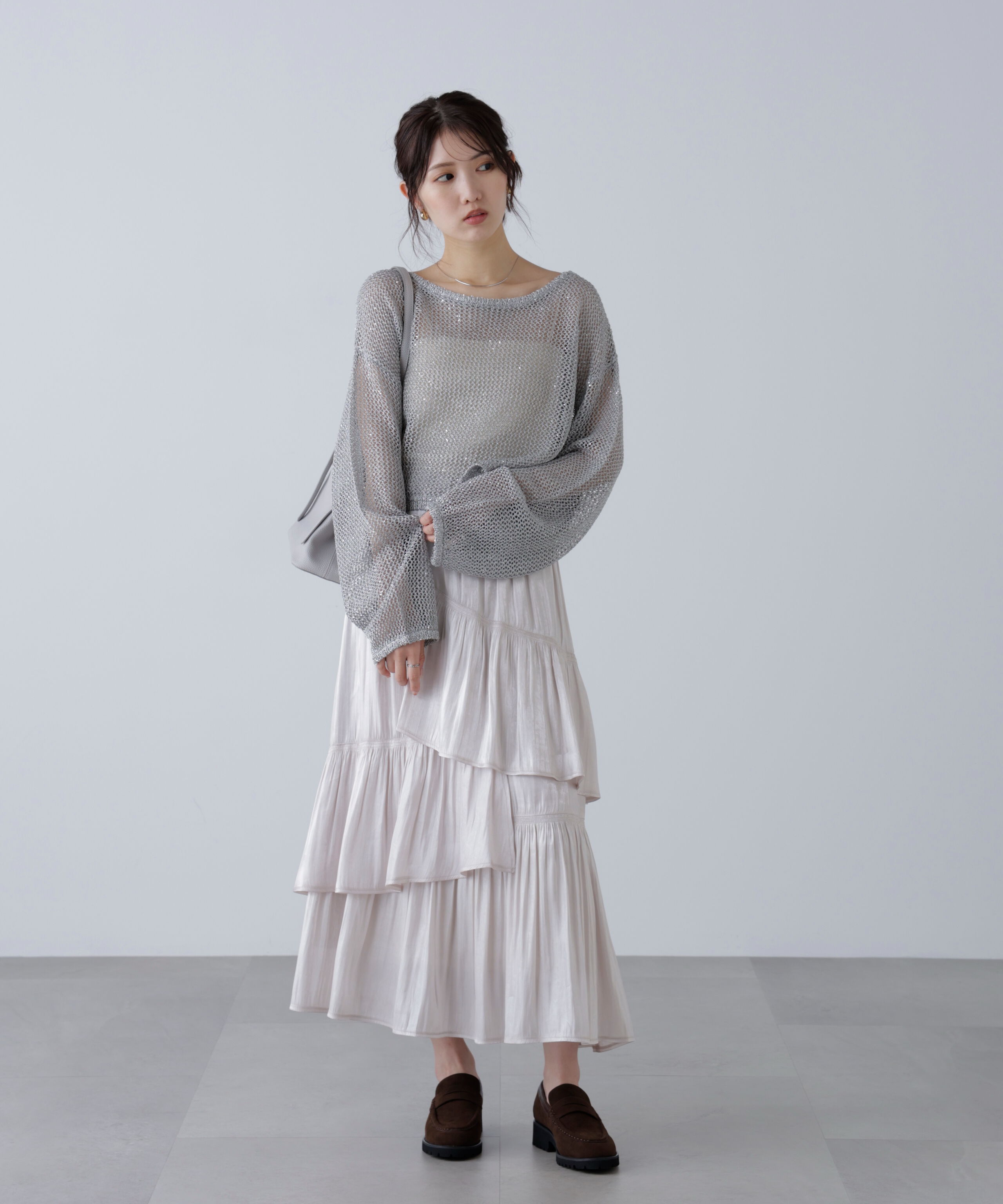  「メッシュスパンコールニット」|ニット・セーター|