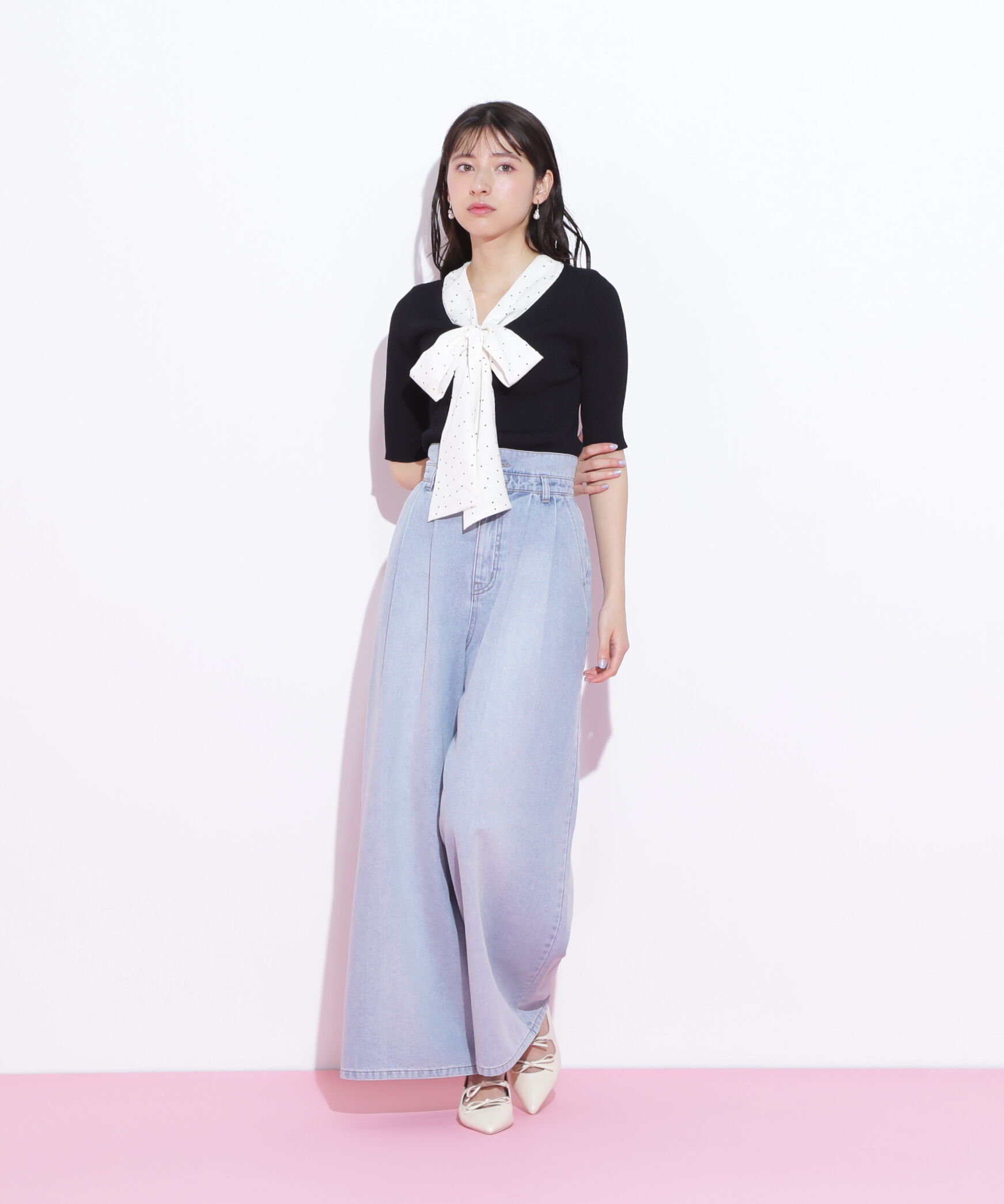  「ボウタイリブニット」|ニット・セーター|