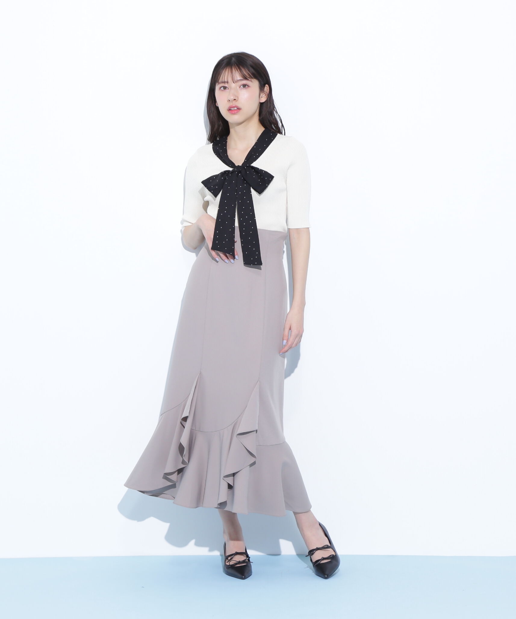  「ボウタイリブニット」|ニット・セーター|