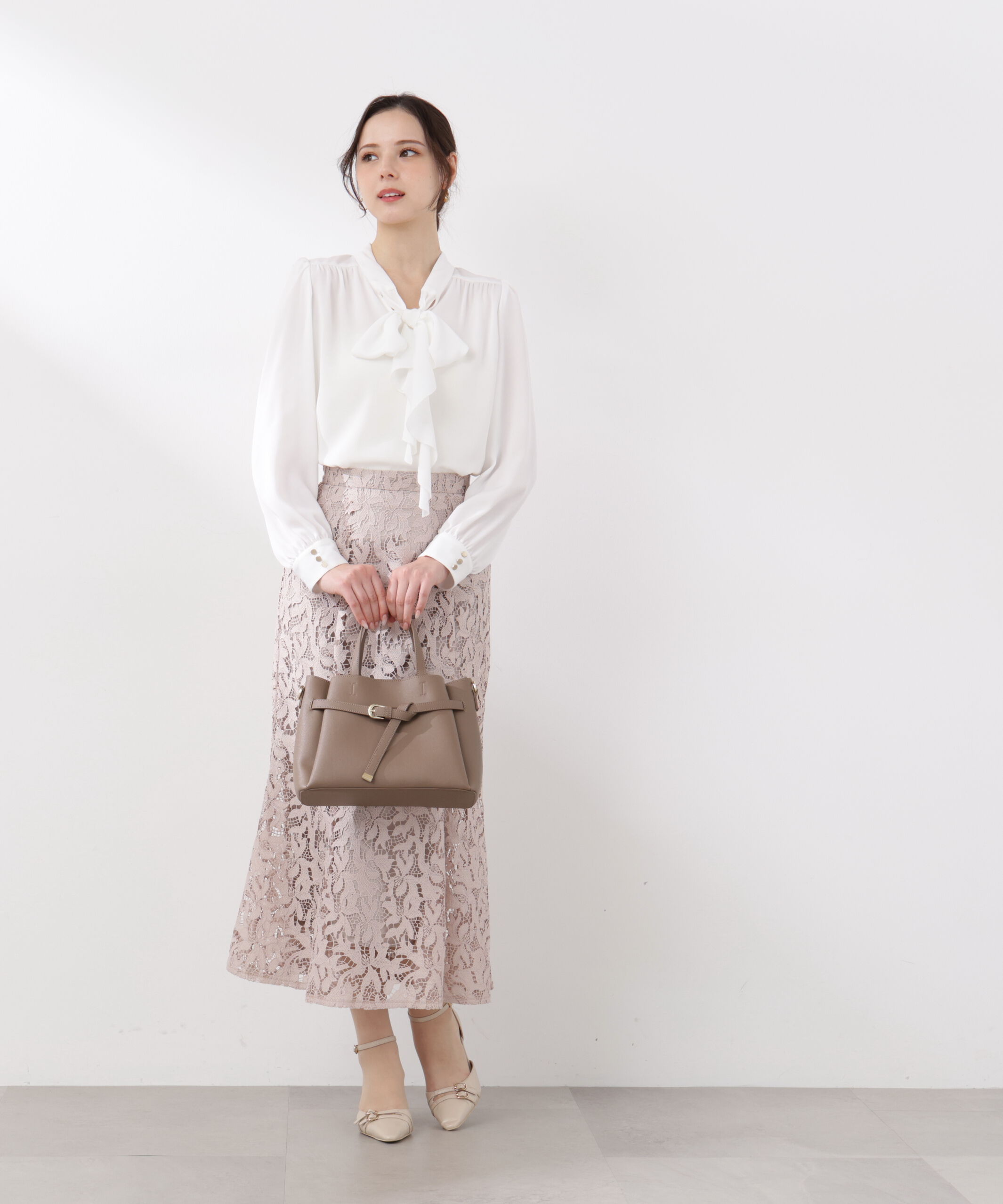 PROPORTION BODY DRESSING「レースマーメイドスカート　26SS」|スカート|ベージュ