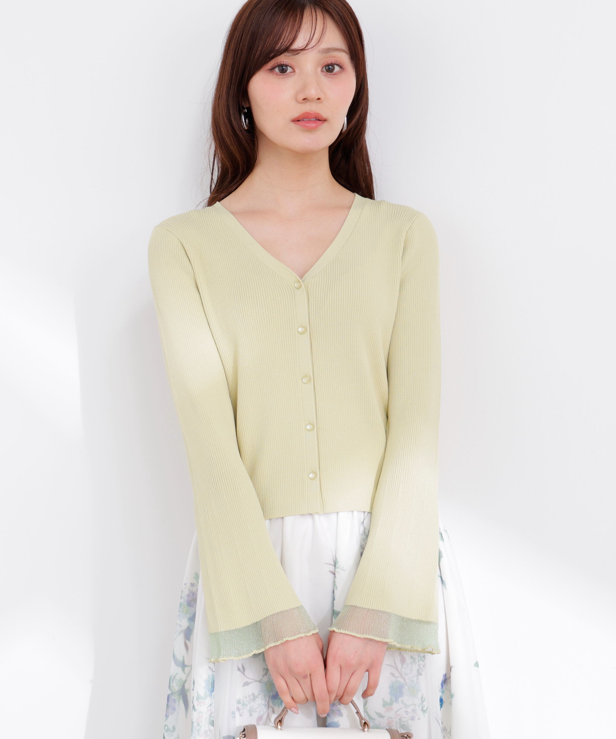 PROPORTION BODY DRESSING「部分シアーリブカーディガン 26SS」|カーディガン|