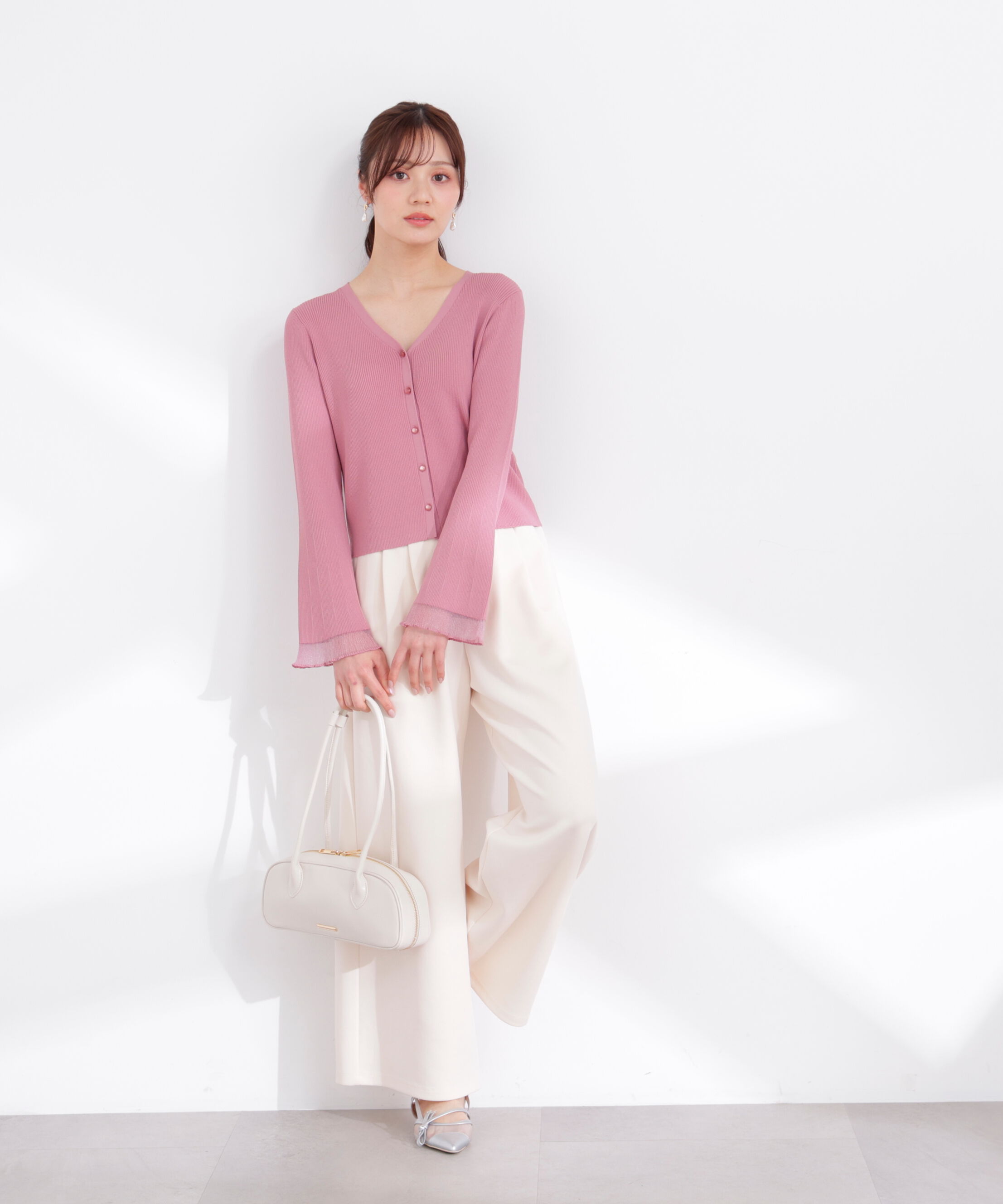 PROPORTION BODY DRESSING「部分シアーリブカーディガン 26SS」|カーディガン|