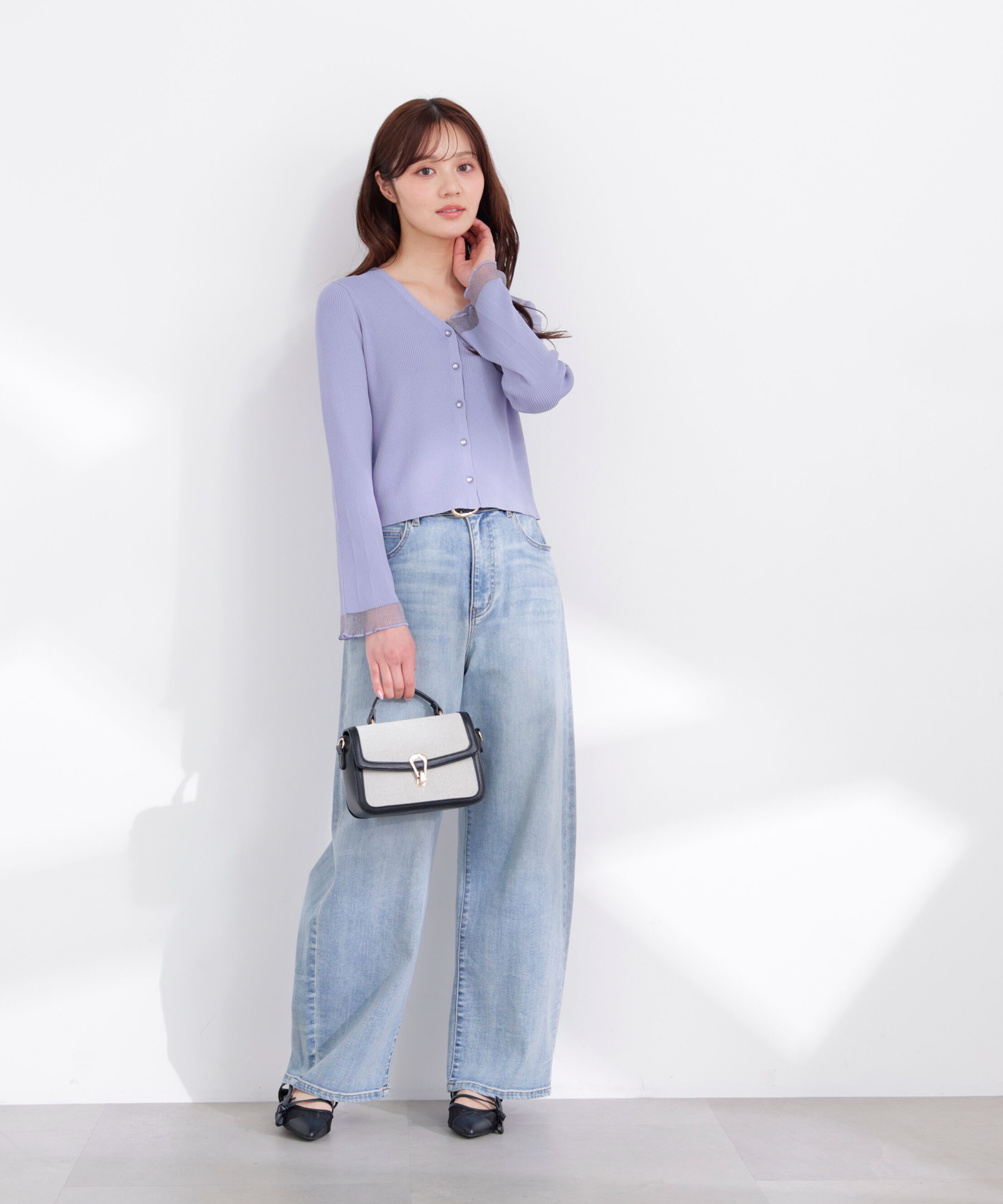 PROPORTION BODY DRESSING「部分シアーリブカーディガン 26SS」|カーディガン|