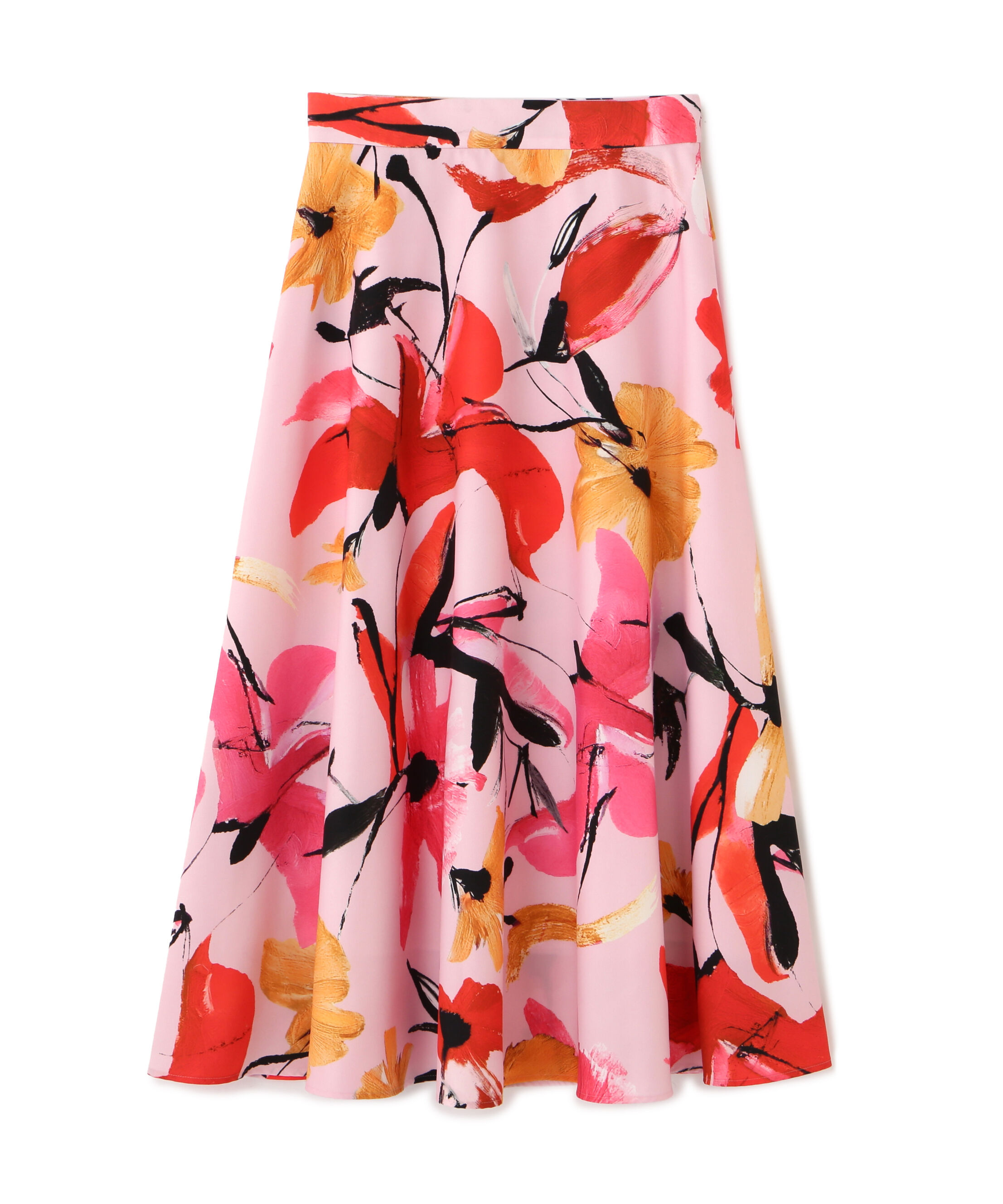  「◆フラワープリントタフタフレアースカート」|スカート|