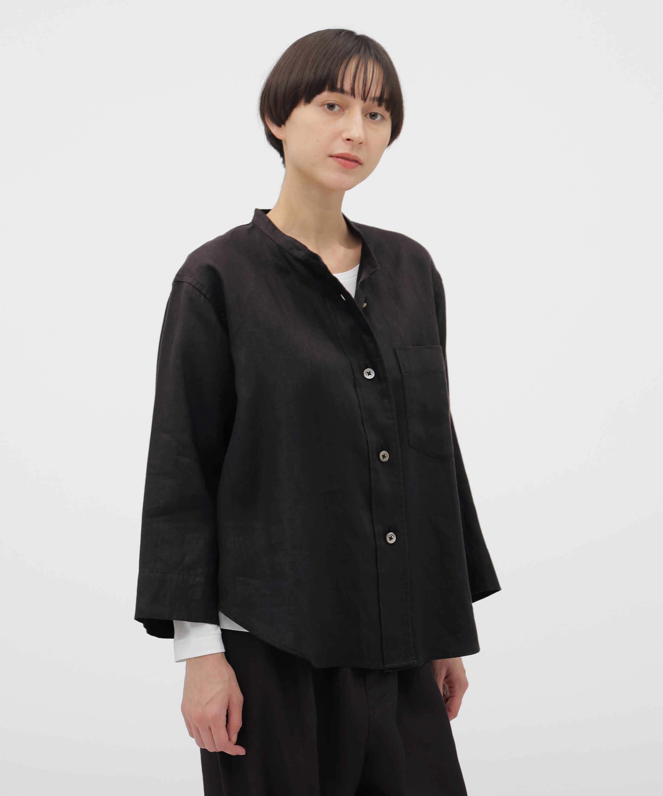 MARGARET HOWELL HOUSEHOLDGOODS「BRUSHED LINEN TWILL SHIRT」|シャツ・ブラウス|SLATE7