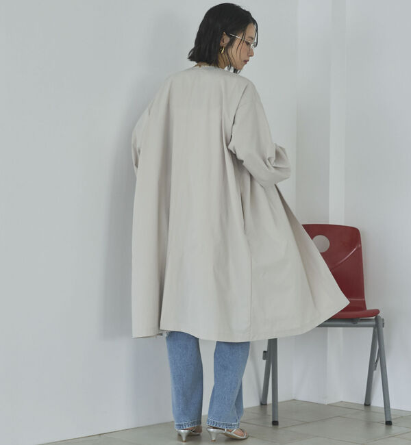 Doux archives「ノーカラーロングコート」|ダッフルコート|