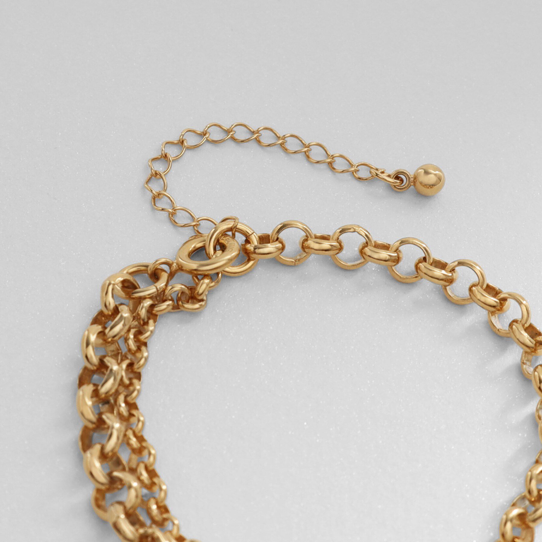 COCOSHNIK ONKITSCH「シルバー サークルモチーフ ダブルチェーンブレスレット GP」|ブレスレット・バングル|