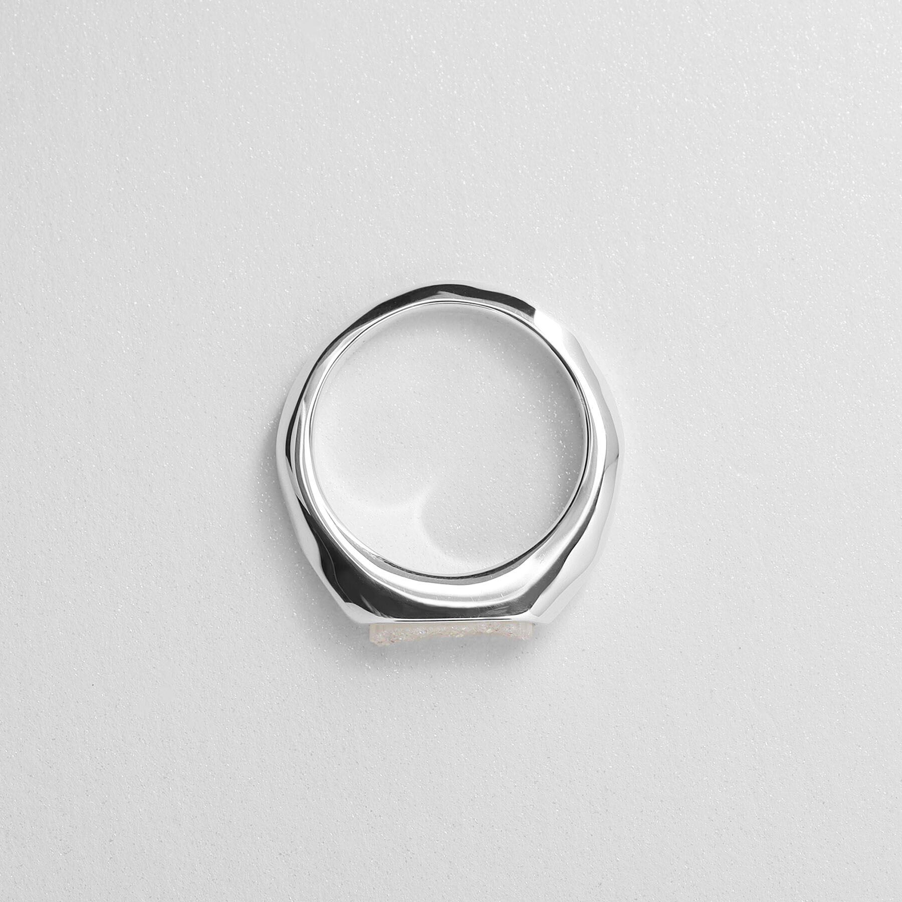 COCOSHNIK ONKITSCH「シルバー カラーストーン ホワイトドルジーアゲート ニュアンスリングS」|リング|