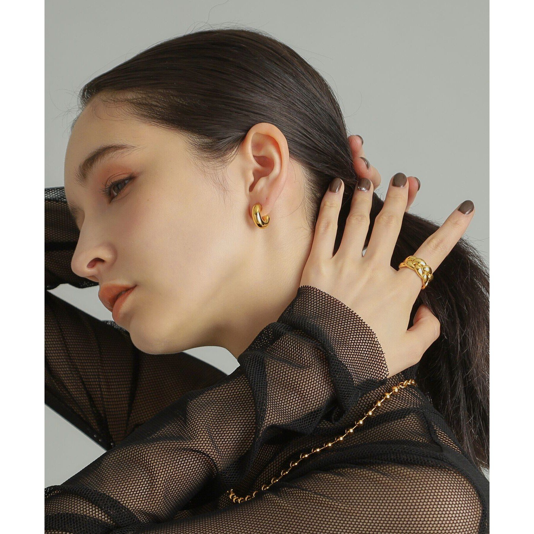 COCOSHNIK ONKITSCH「シルバー ニッティングモチーフ エタニティリングL GP」|リング|