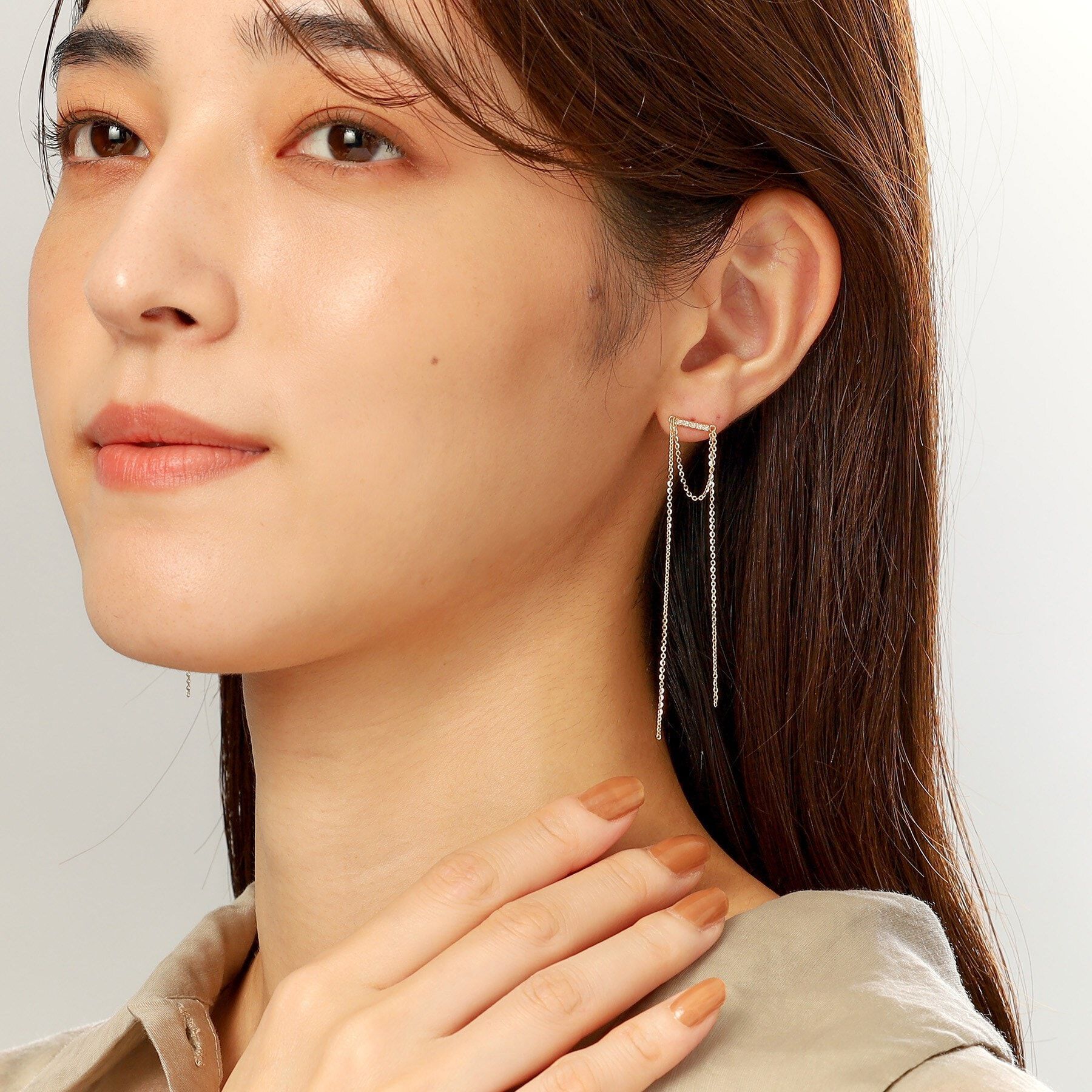 COCOSHNIK「K10ダイヤモンド トゥインクルフリンジ スタッドピアス」|ピアス|