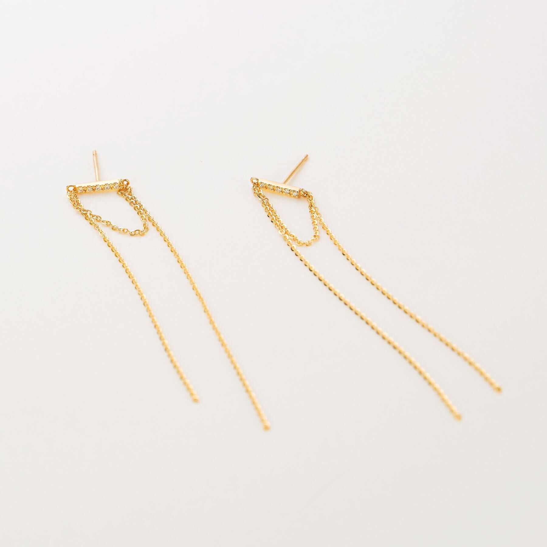 COCOSHNIK「K10ダイヤモンド トゥインクルフリンジ スタッドピアス」|ピアス|