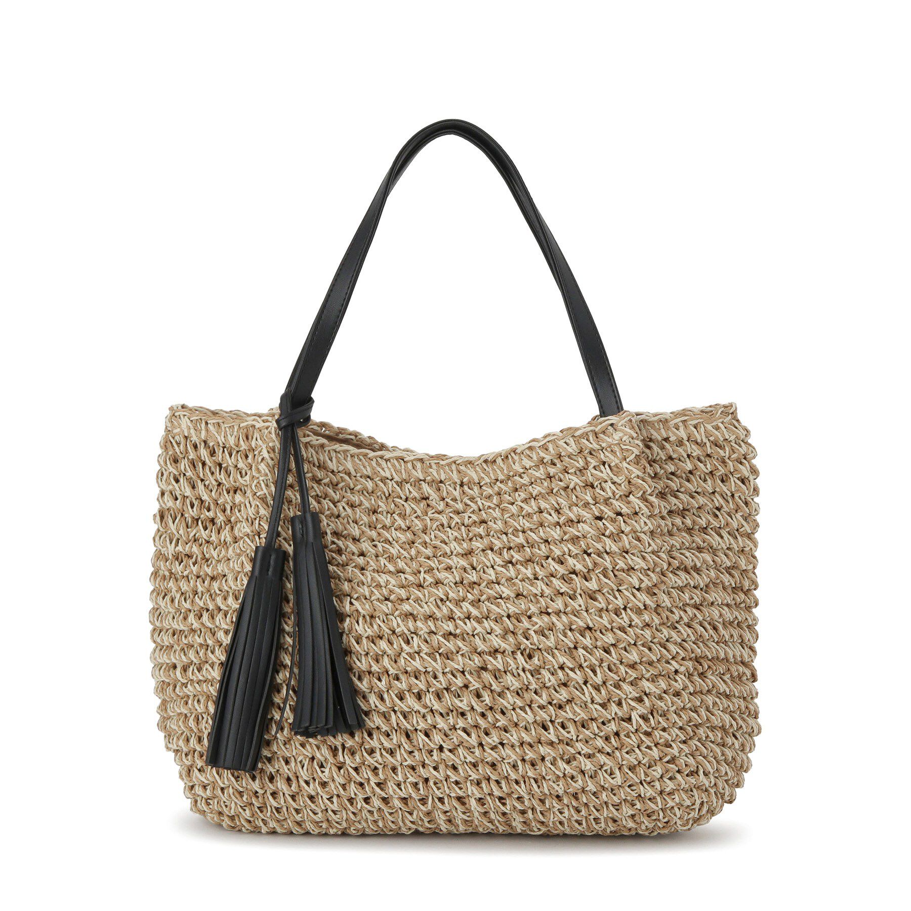 Dessin「ペーパーメッシュ タッセル付き配色トート」|トートバッグ|