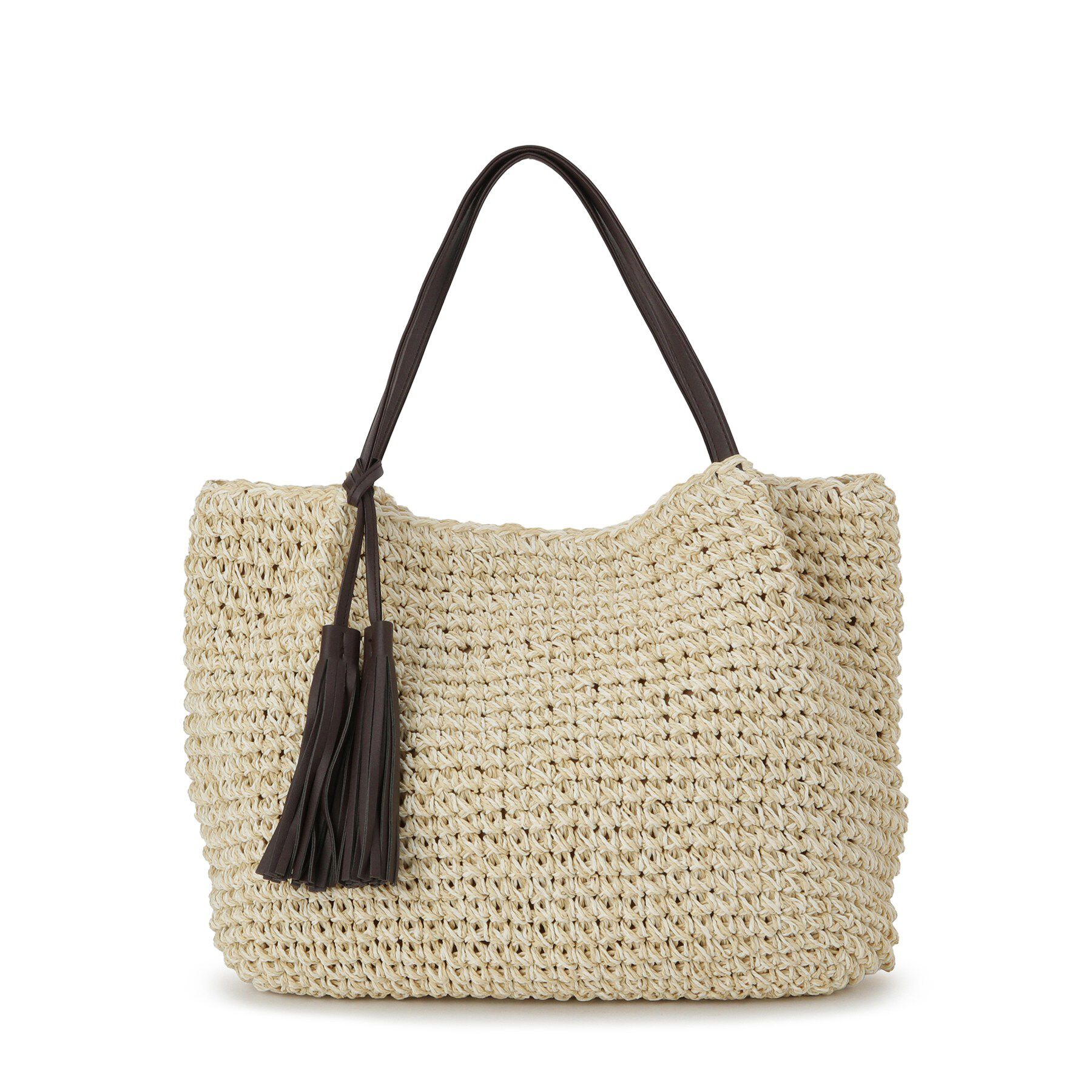 Dessin「ペーパーメッシュ タッセル付き配色トート」|トートバッグ|