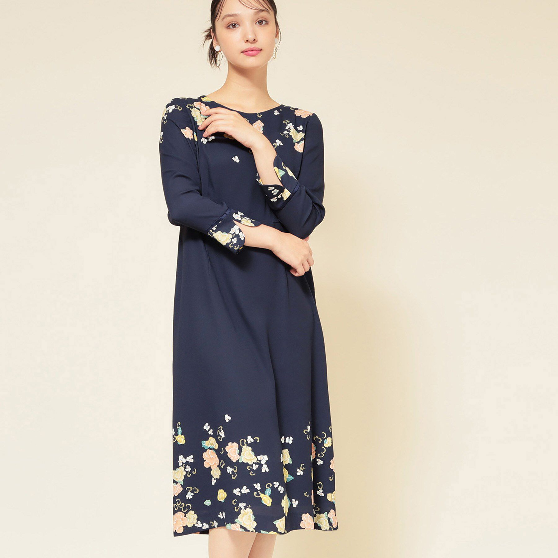 SunaUna「【co creation and yours／SS～L】花柄パネルワンピース」|ワンピース|