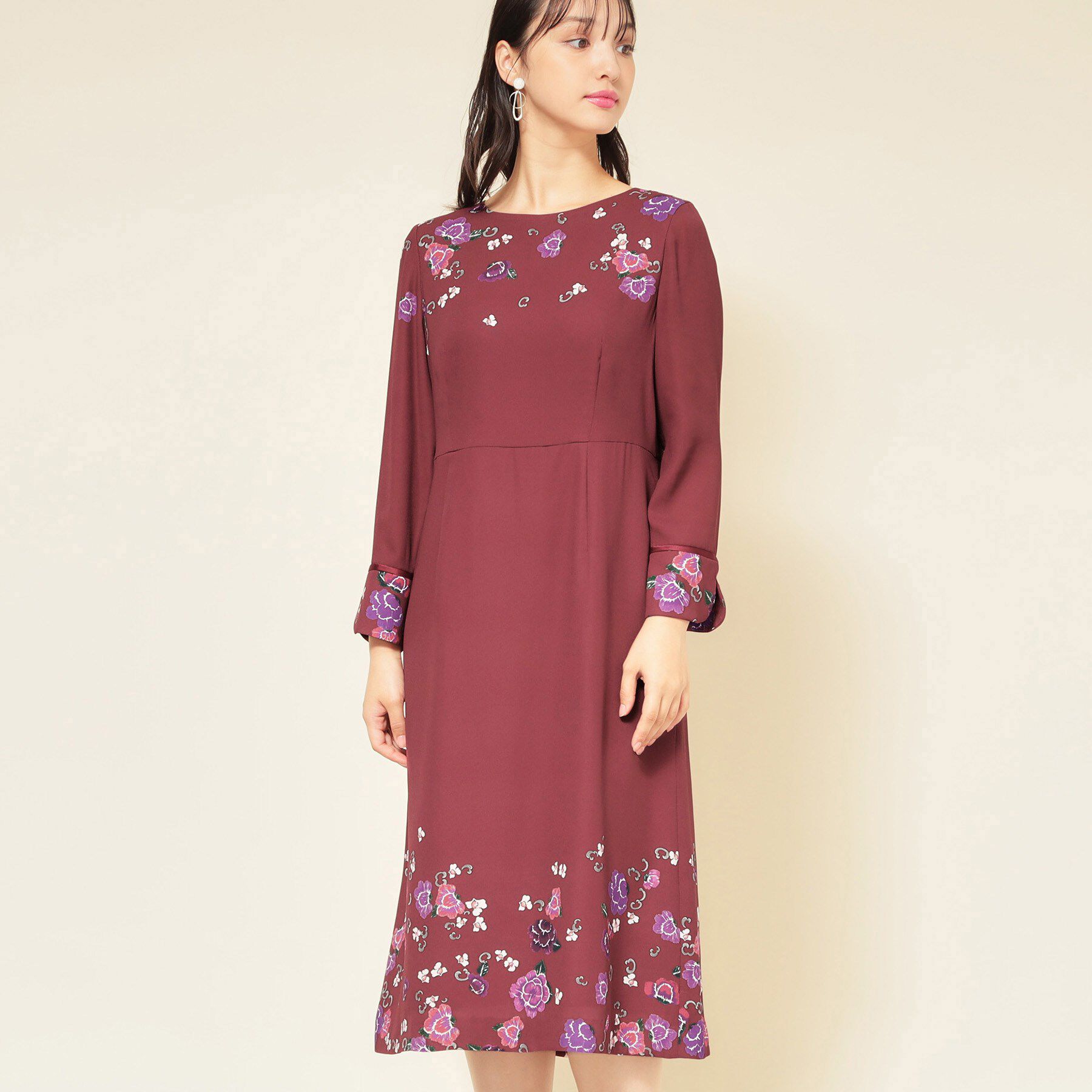 SunaUna「【co creation and yours／SS～L】花柄パネルワンピース」|ワンピース|