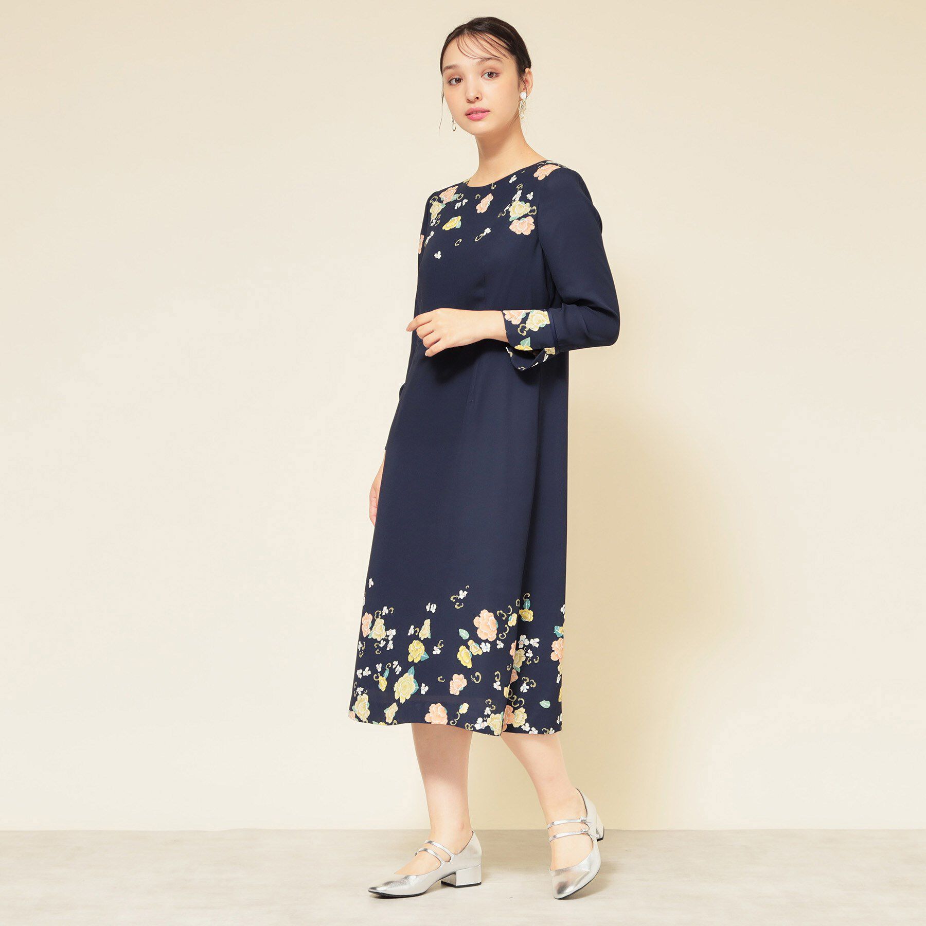 SunaUna「【co creation and yours／SS～L】花柄パネルワンピース」|ワンピース|