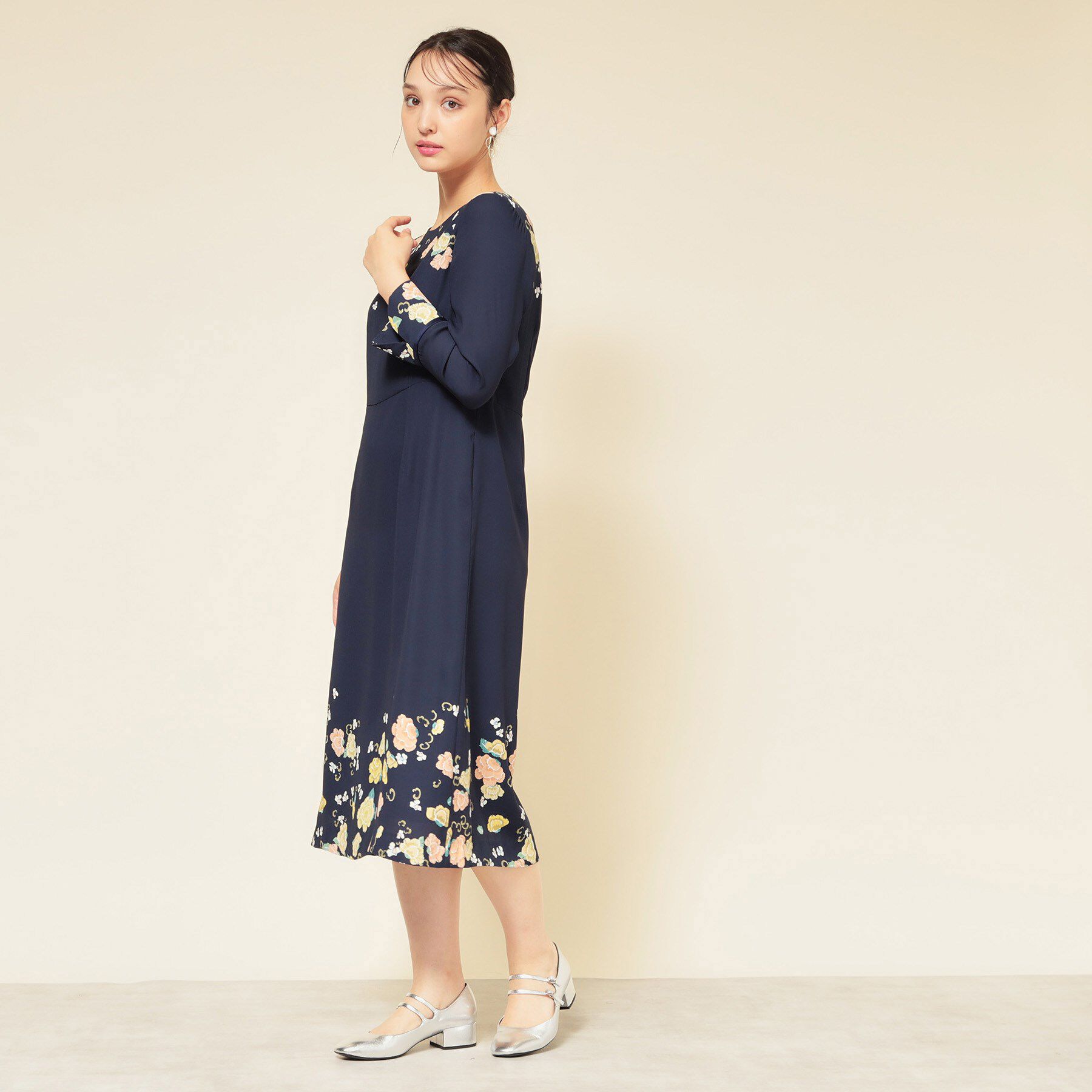 SunaUna「【co creation and yours／SS～L】花柄パネルワンピース」|ワンピース|