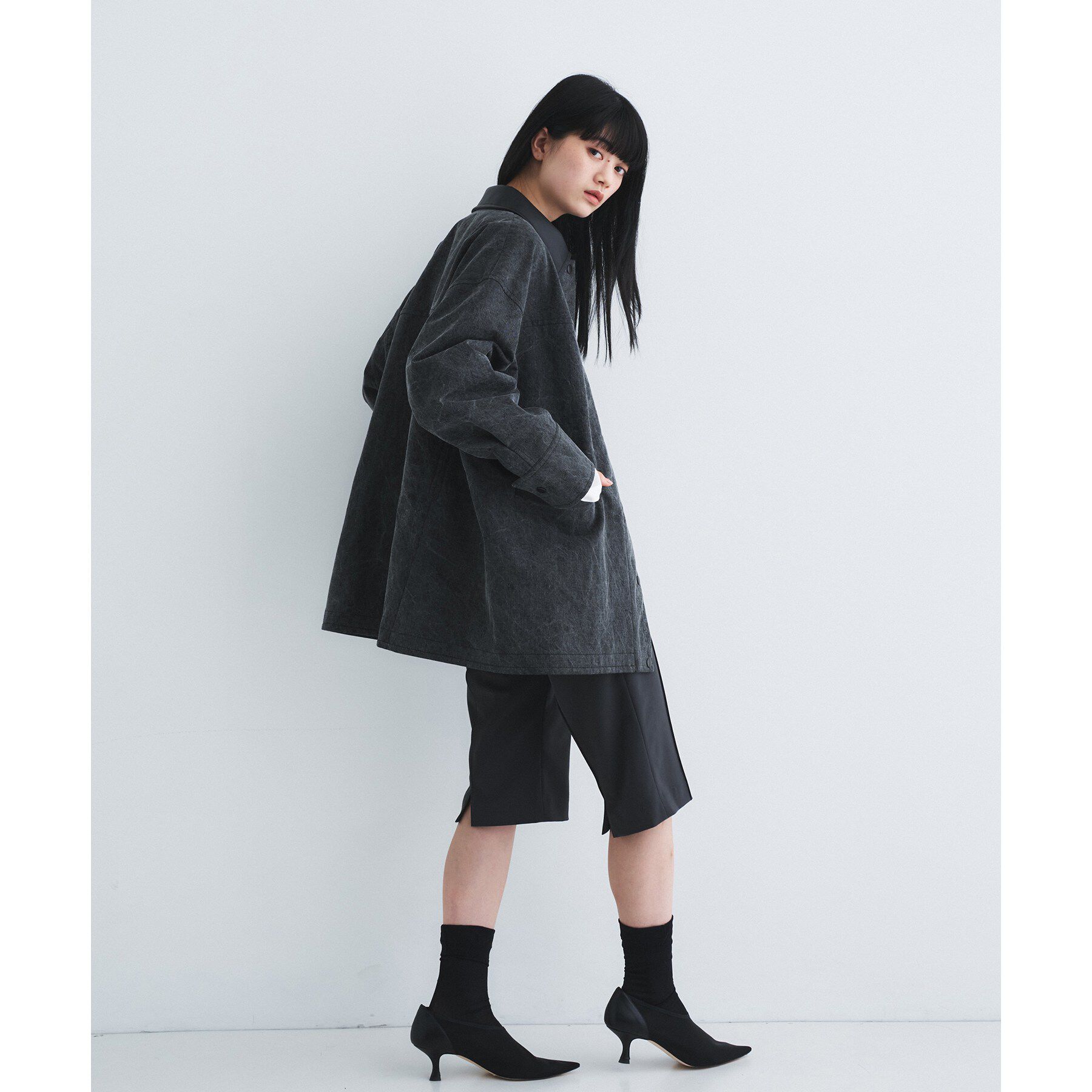 CODE A「pigment denim coverall」|ステンカラーコート|