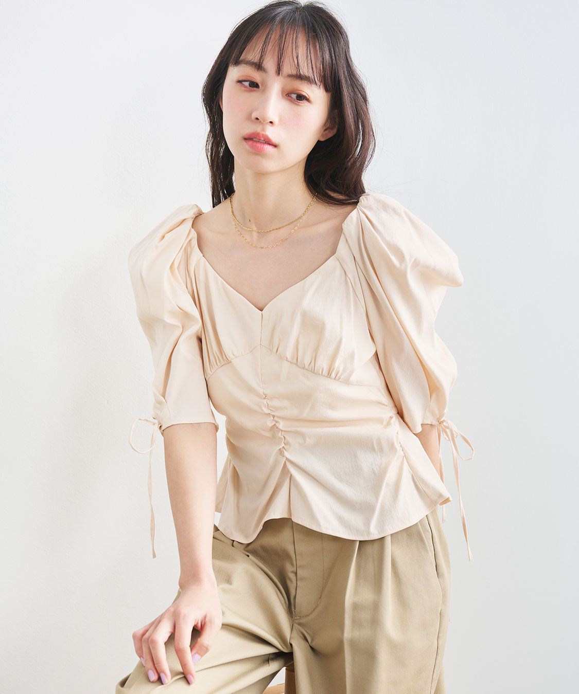 COCO DEAL「ボリュームスリーブペプラムブラウス」|シャツ・ブラウス|