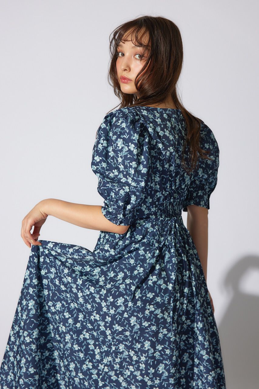 rienda「バストギャザーデザインフレアワンピース」|ワンピース|