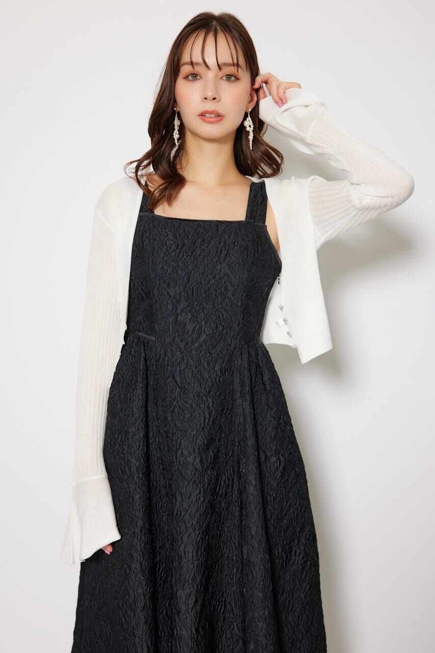 rienda「クロップドフレアスリーブシアーニットカーディガン」|カーディガン|WHT