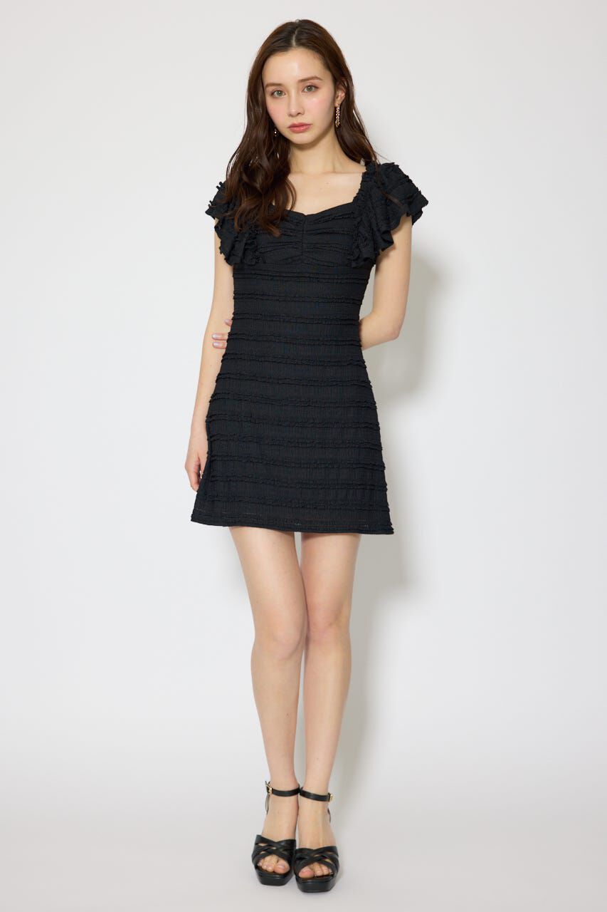 rienda「ショルダーフリルカットミニワンピース」|ワンピース|